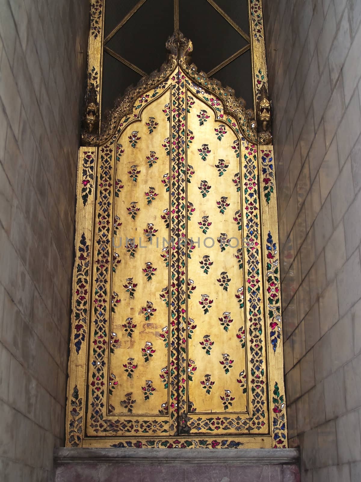 Entrance of Phra Sri Ratana Chedi in Temple of The Emerald Buddha (Wat Phra Kaew), Bangkok, Thailand