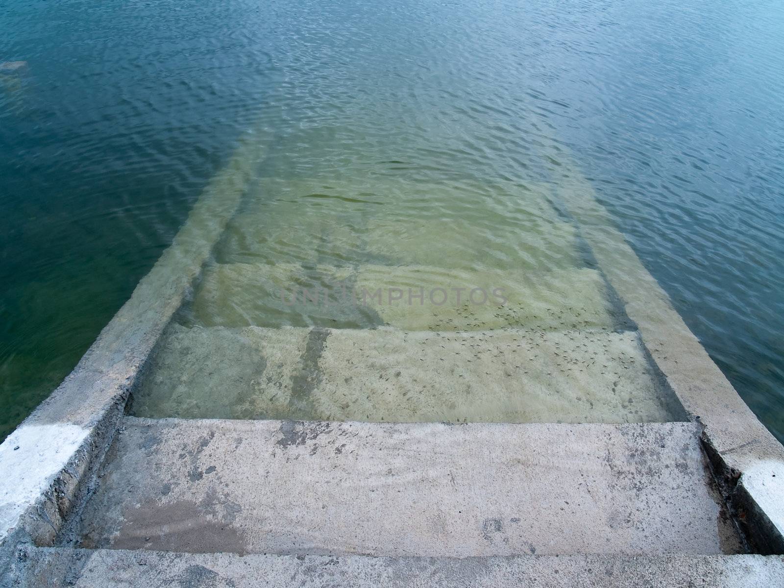 Stairs to the nether world below the lake