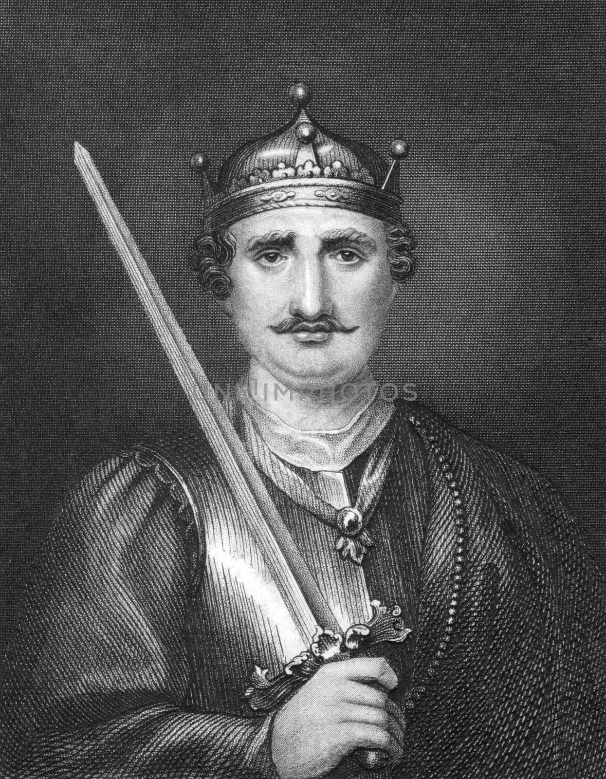 William the Conqueror (1027-1087) on engraving from 1830. King of England during 1066-1087.  Published in London by Thomas Kelly.