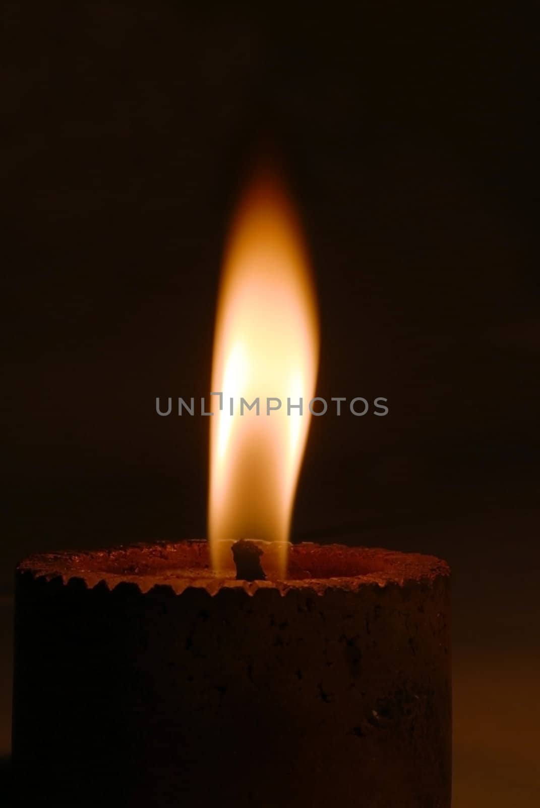 isolated shot of earthen lamp Candle Burning at night