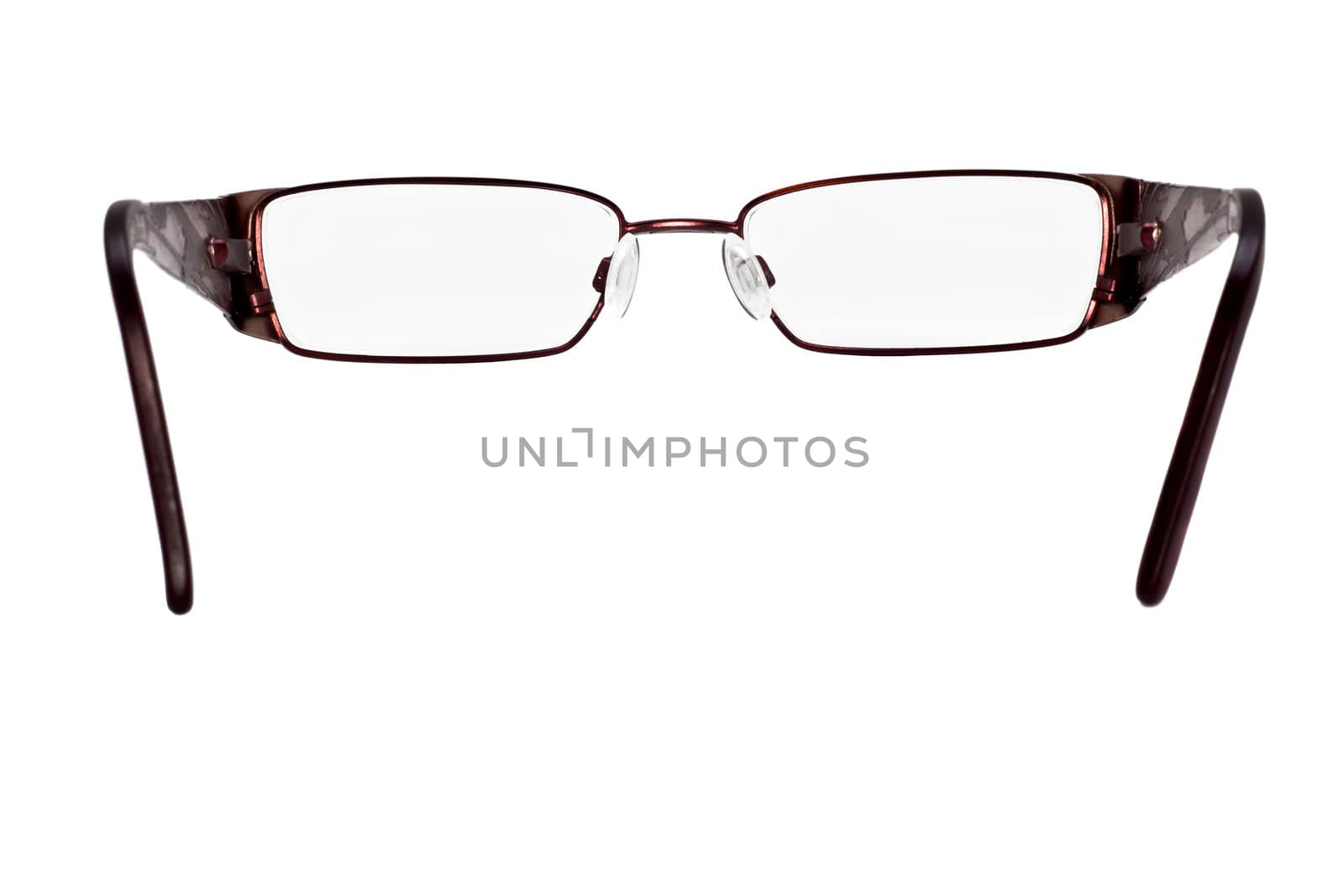 A  pair of eye glasses on a white background