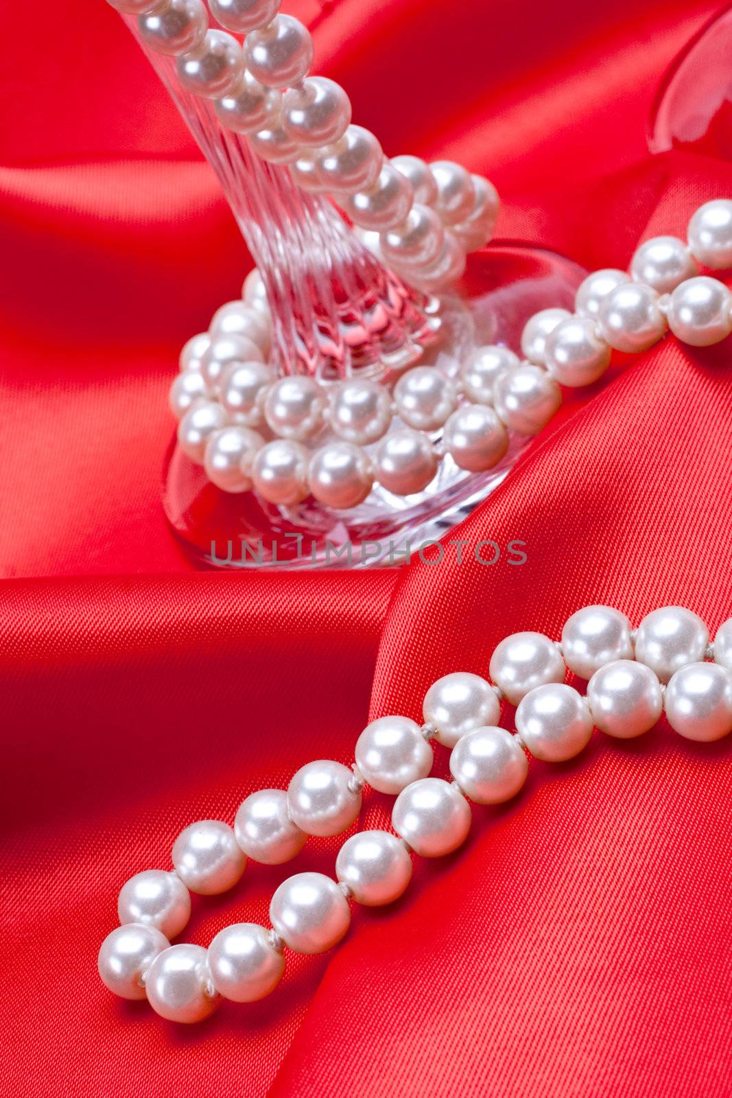 jewels on white satin by Lupen