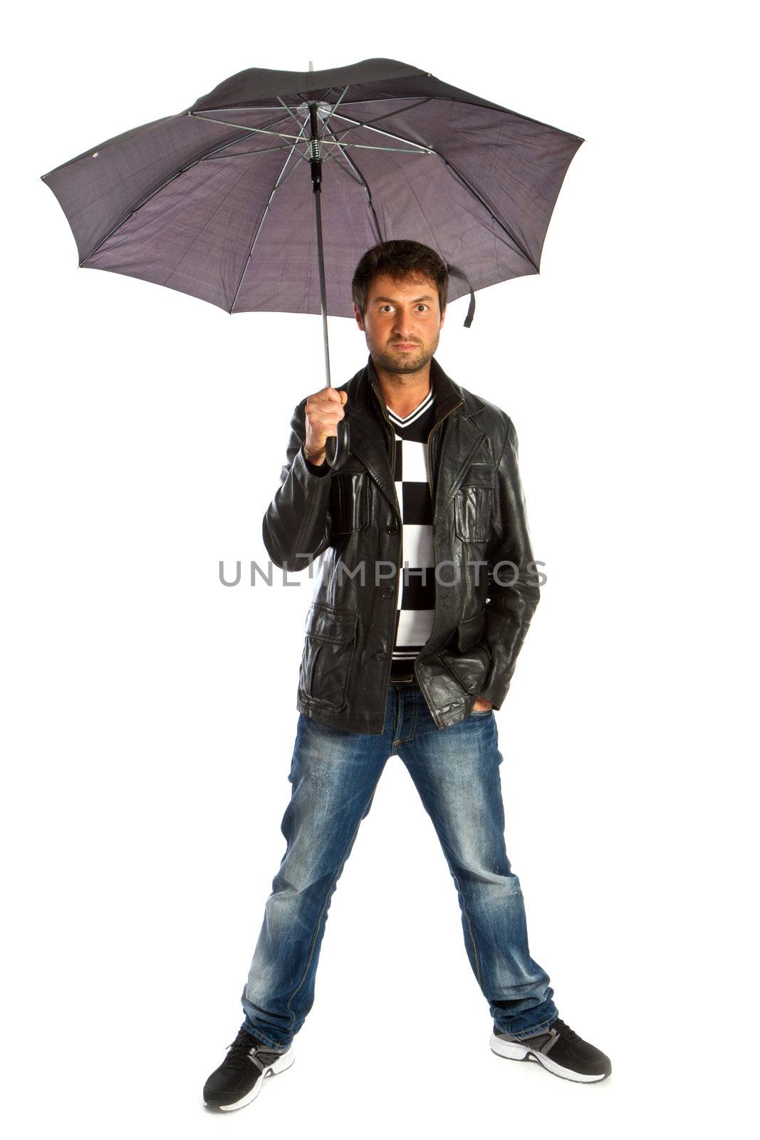 boy with umbrella by lsantilli