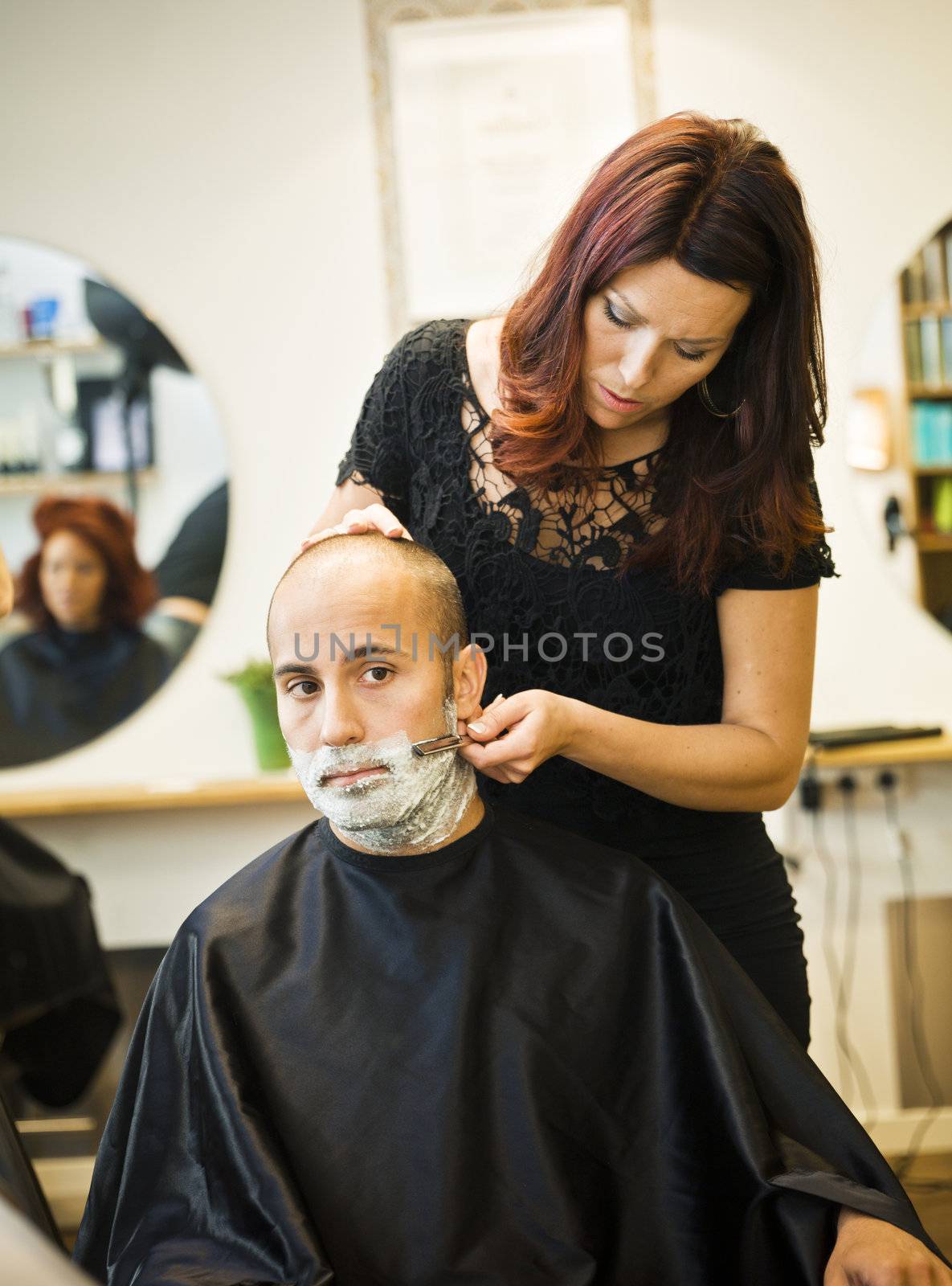 Shaving situation at the hair salon