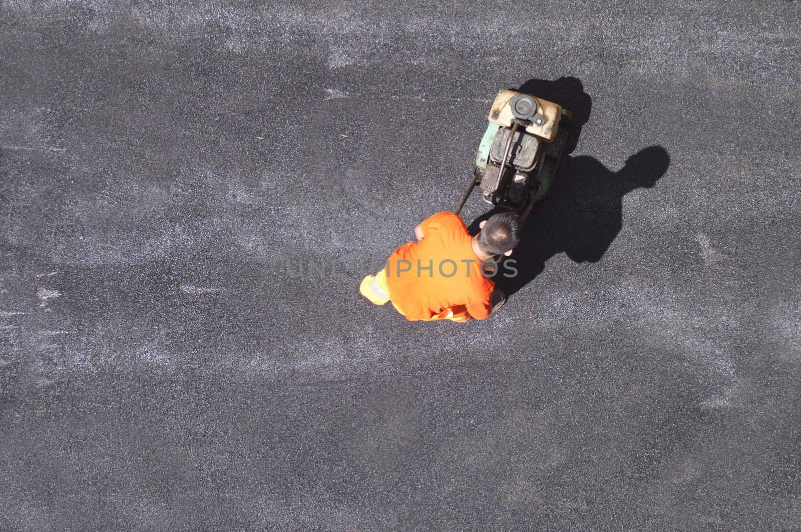 Constraction worker building a new road surface