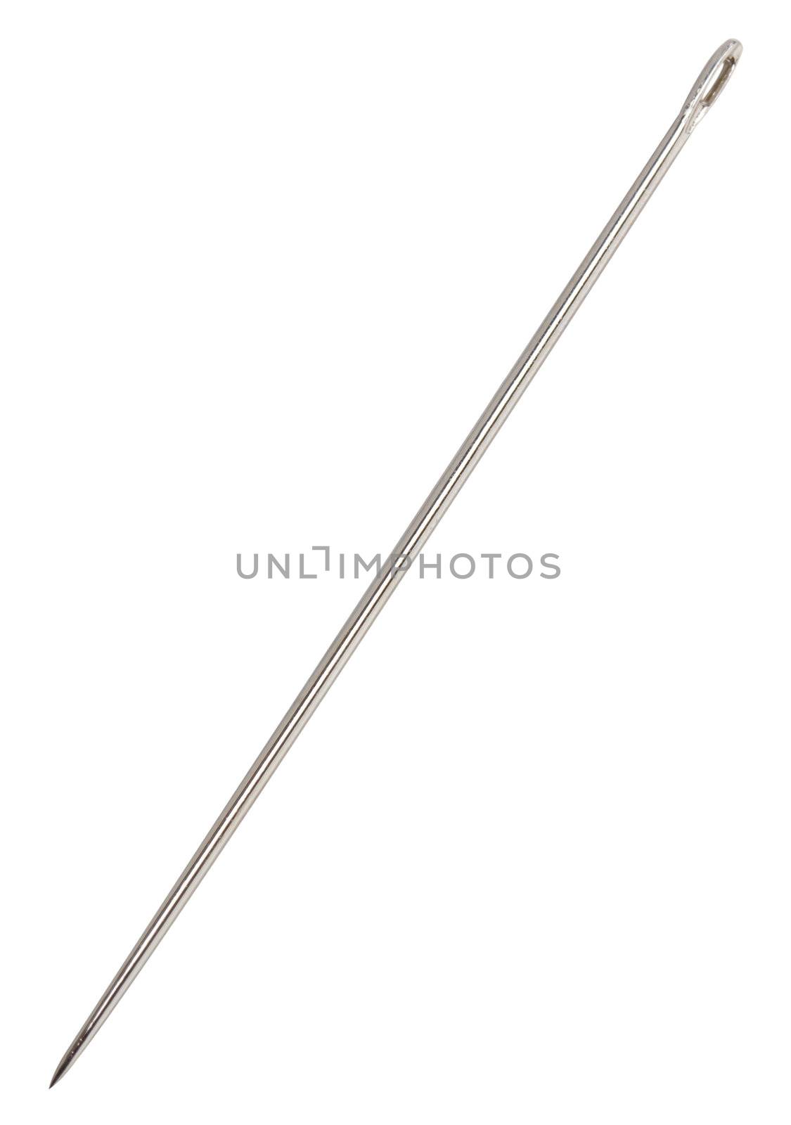 close-up neddle, isolated on white