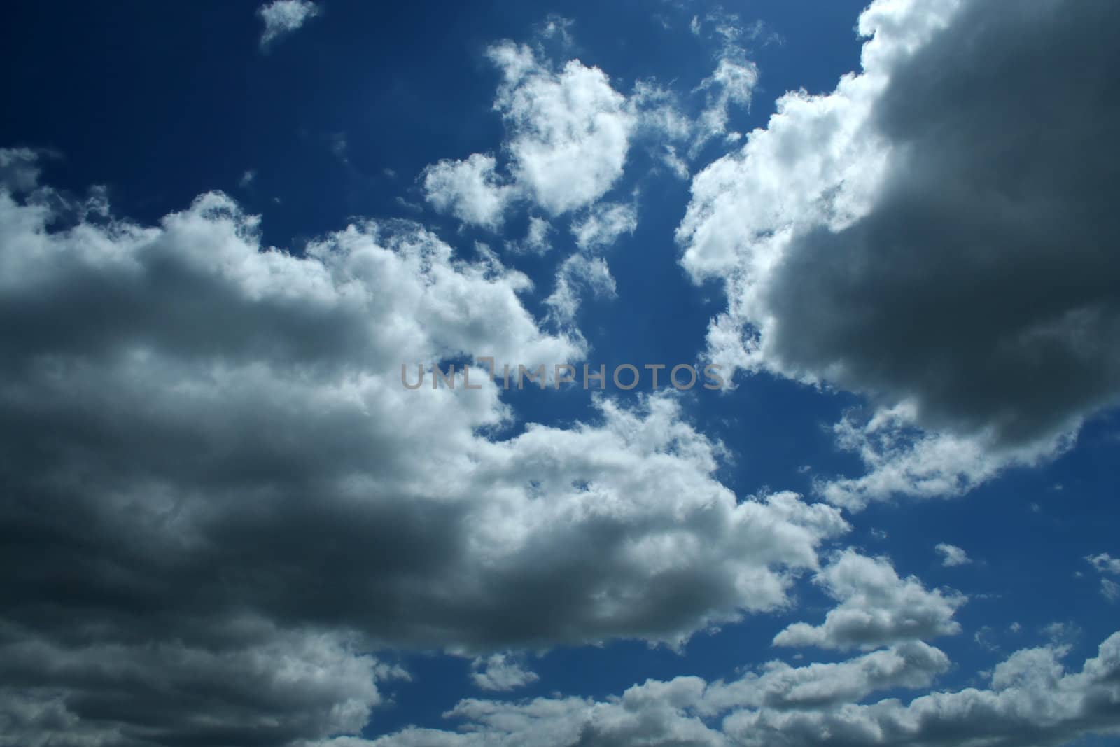 Blue sky with white clouds background image