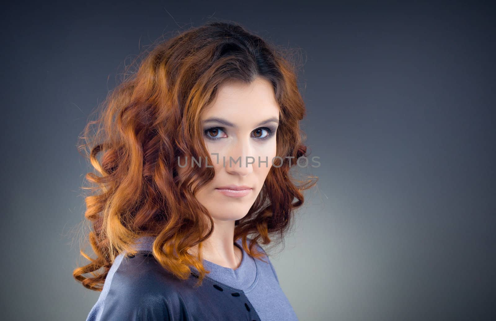 Close-up of Beautiful young woman with fashion make-up