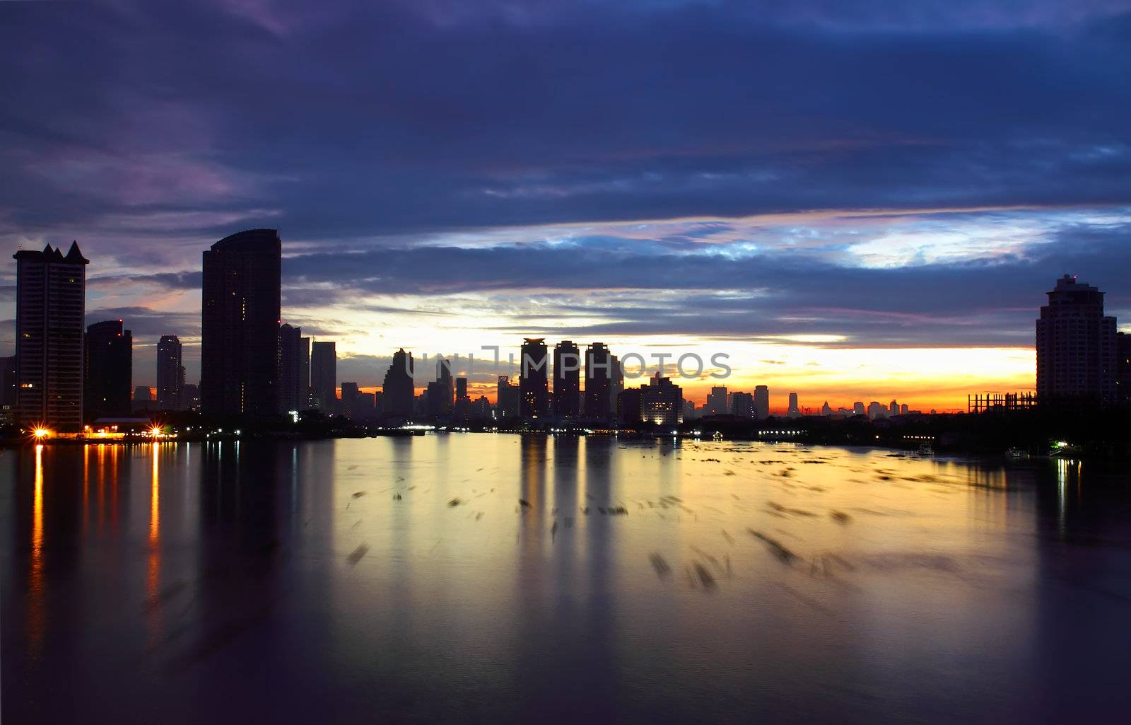 Bangkok skyline in the morning by nuchylee