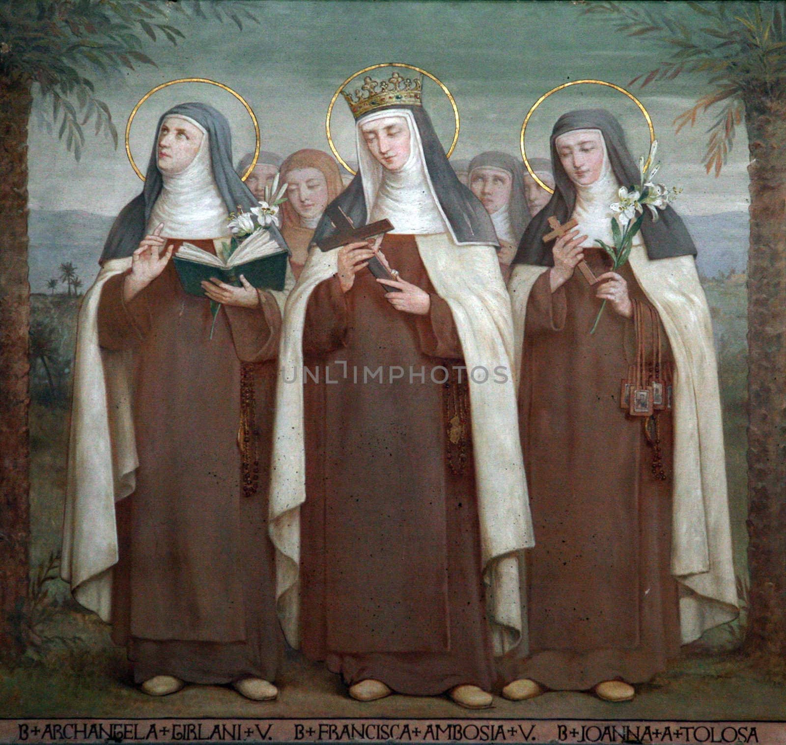 Bl. Archangela Girlani, Frances d'Amboise and Joan of Toulouse, Carmelite Saints, The Church Stella Maris, Haifa, Israel