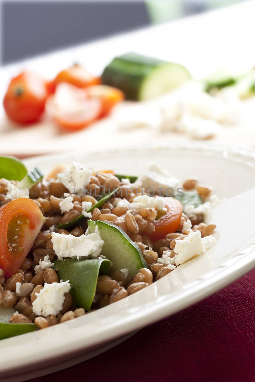 Healthy Wheat Berry Salad by charlotteLake