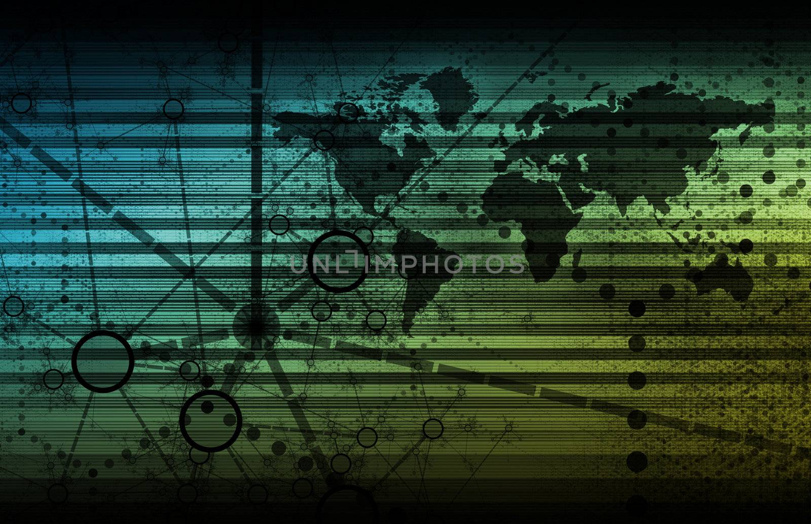 Global Network Concept as a Illustration Art