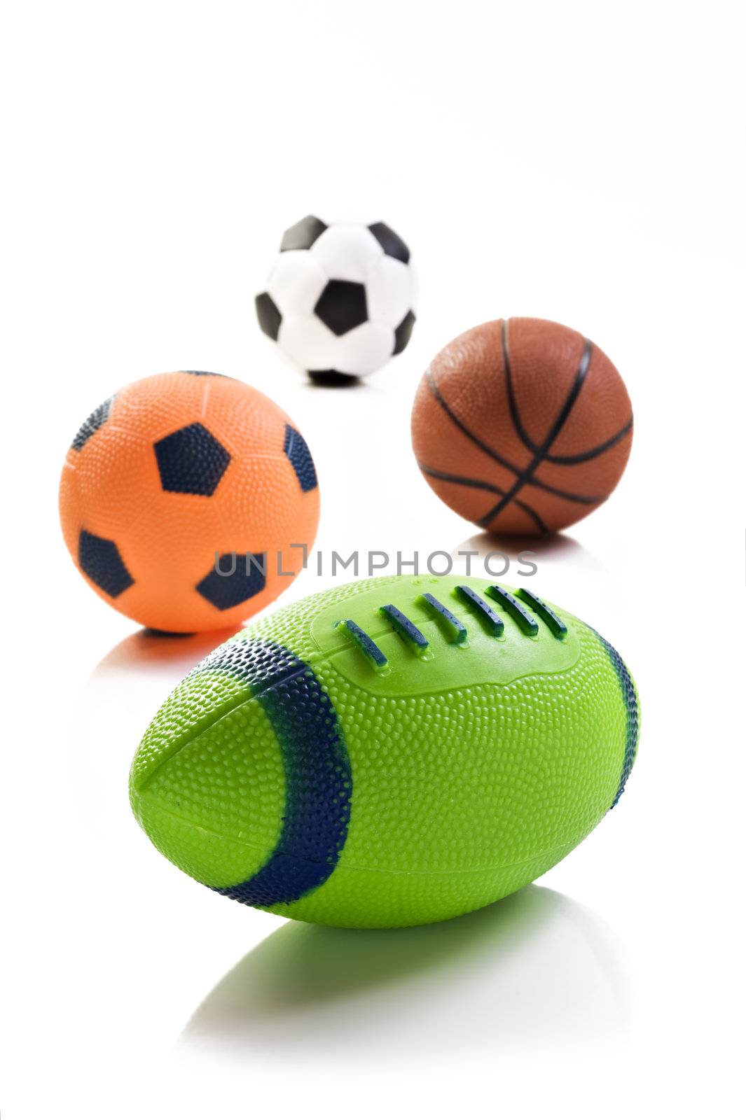 Collection of sport ball with soccer rugby an basket ball