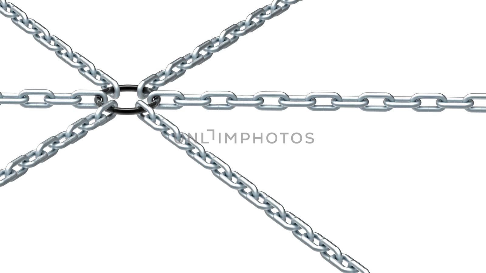 3d render of a metal chain isolated on a white background