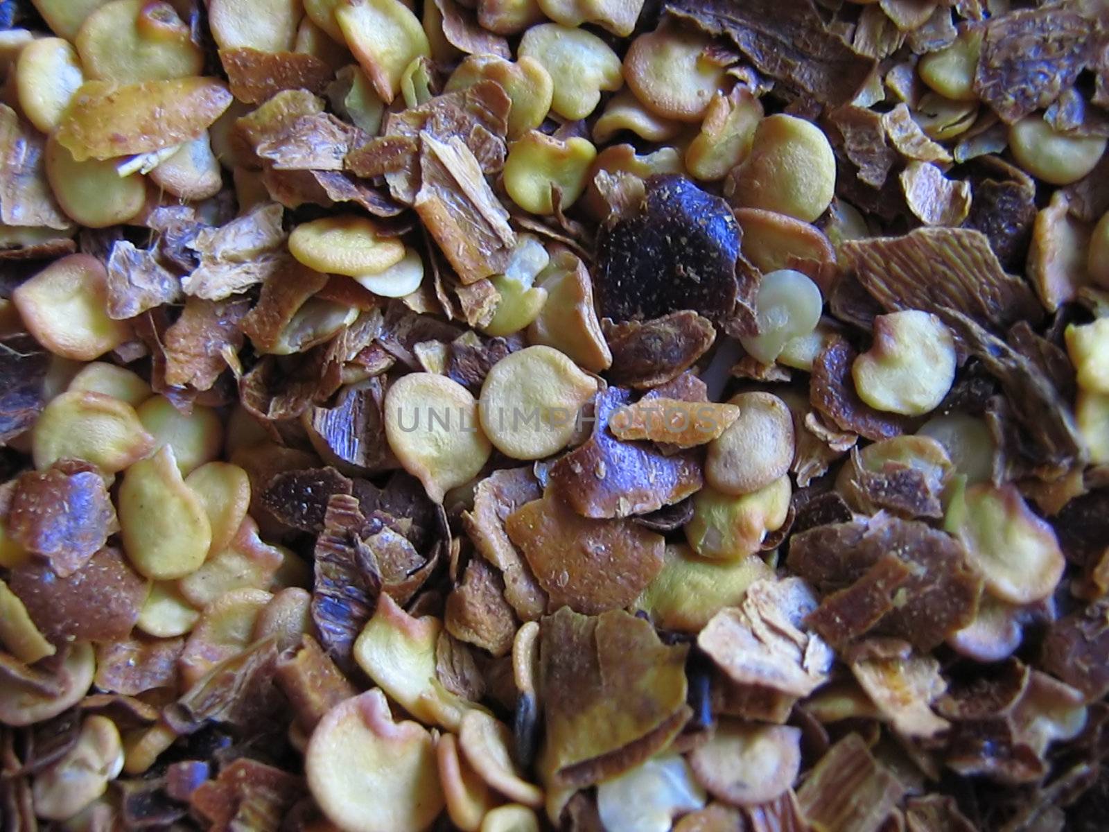 A photograph of dried pepper seeds.