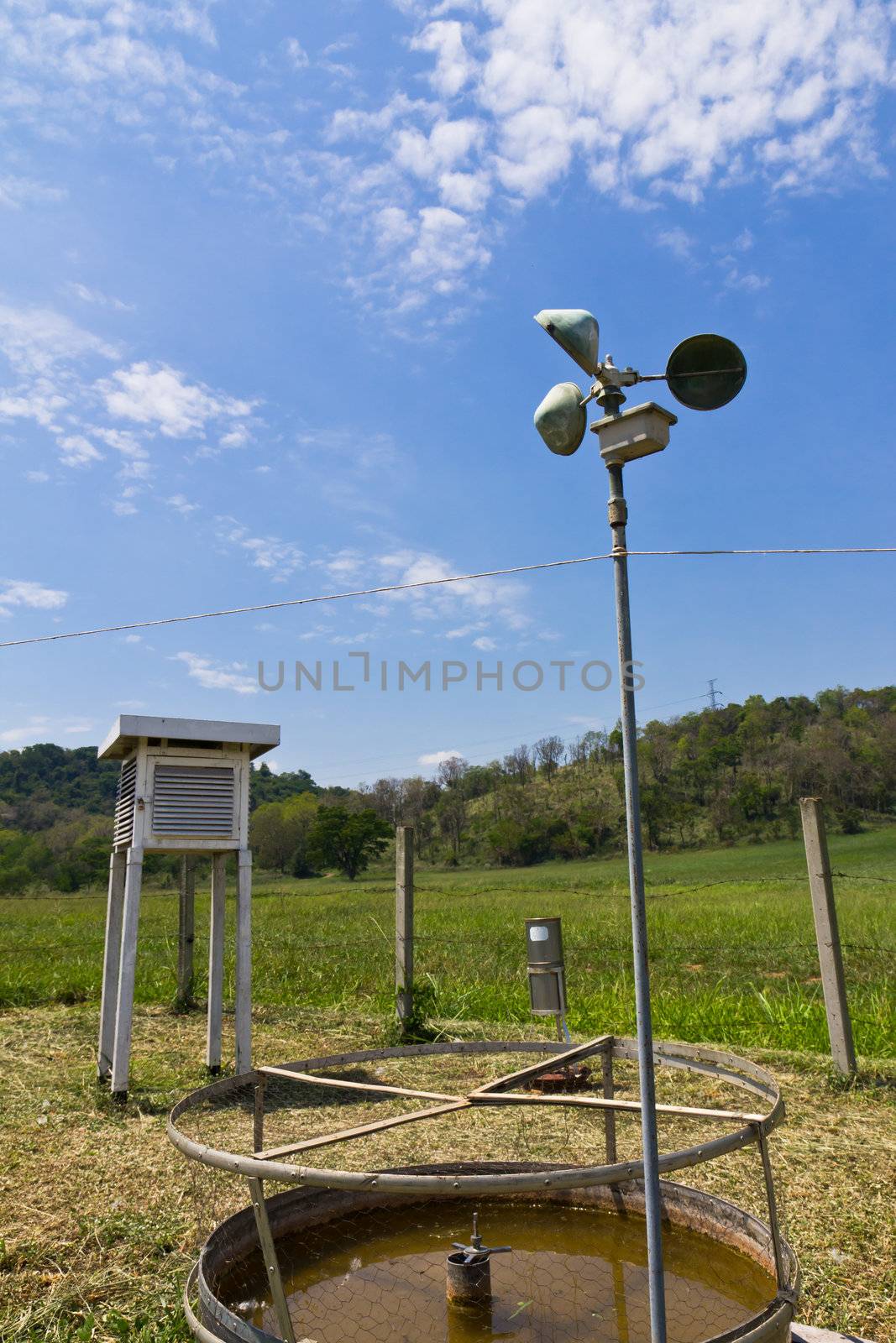 Anemometer station is instrument of measurement