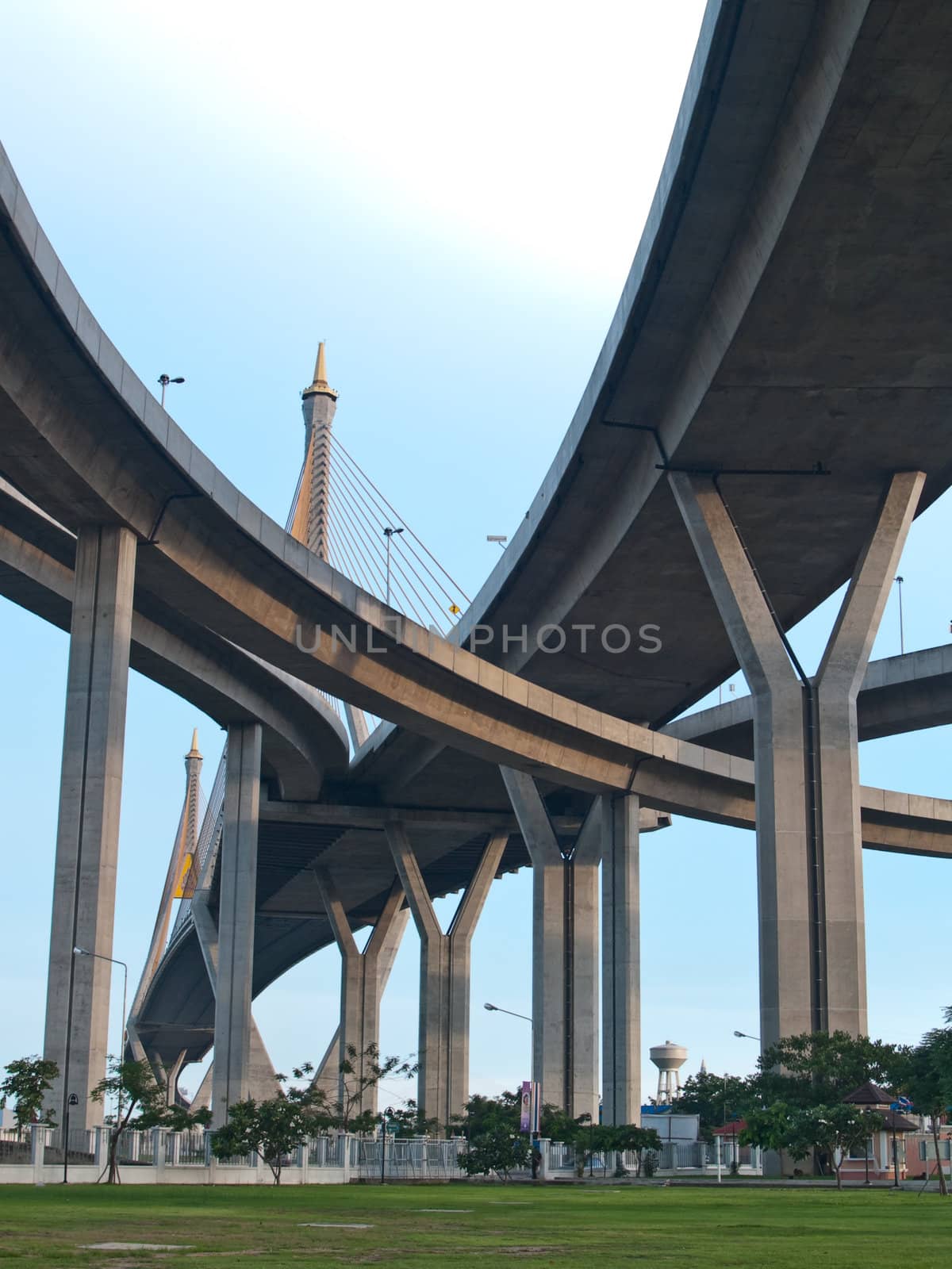 Bhumibol Bridge also casually call as Industrial Ring Road Bridge, Samut Prakarn,Thailand