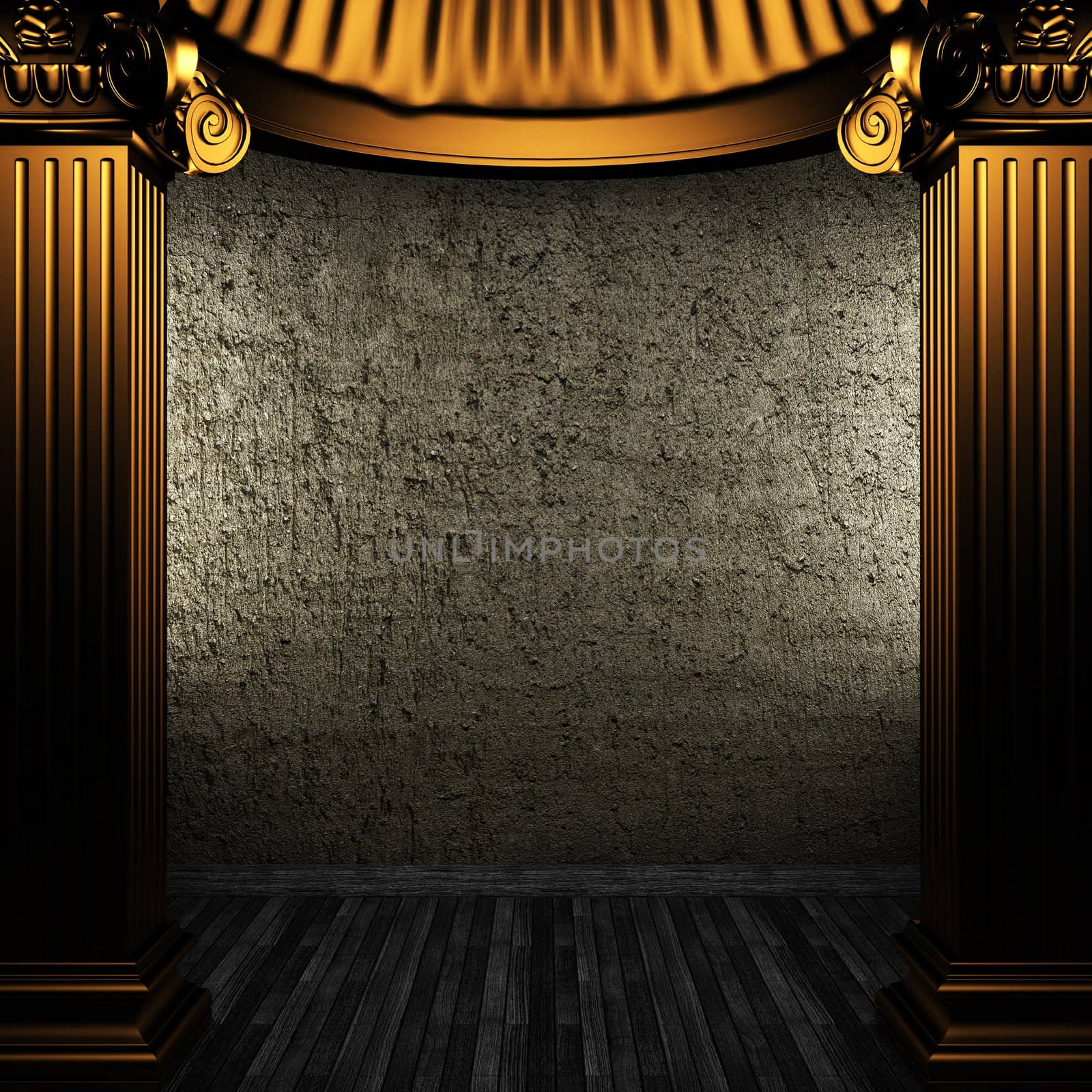 bronze columns and wall made in 3D