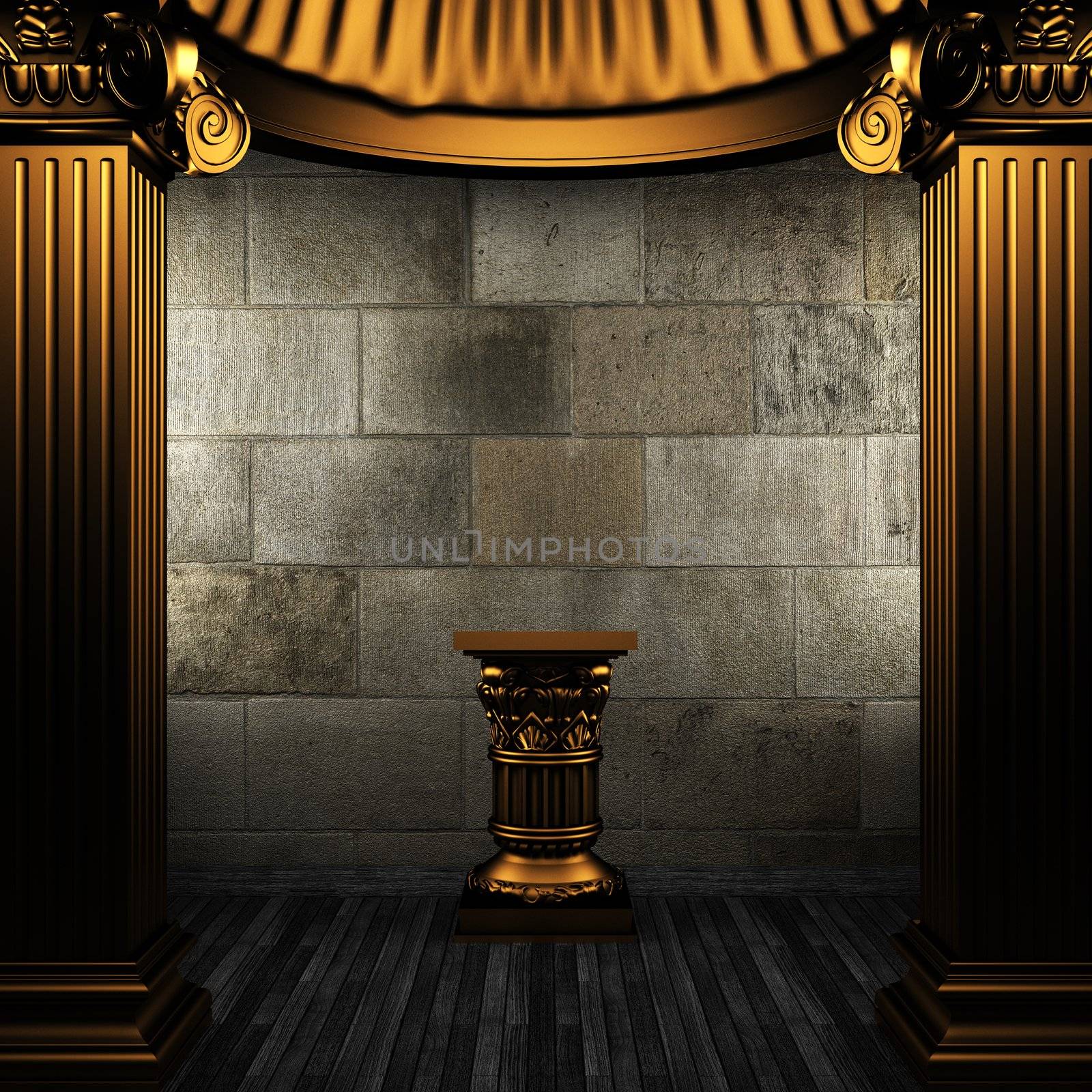 bronze columns and pedestal made in 3D