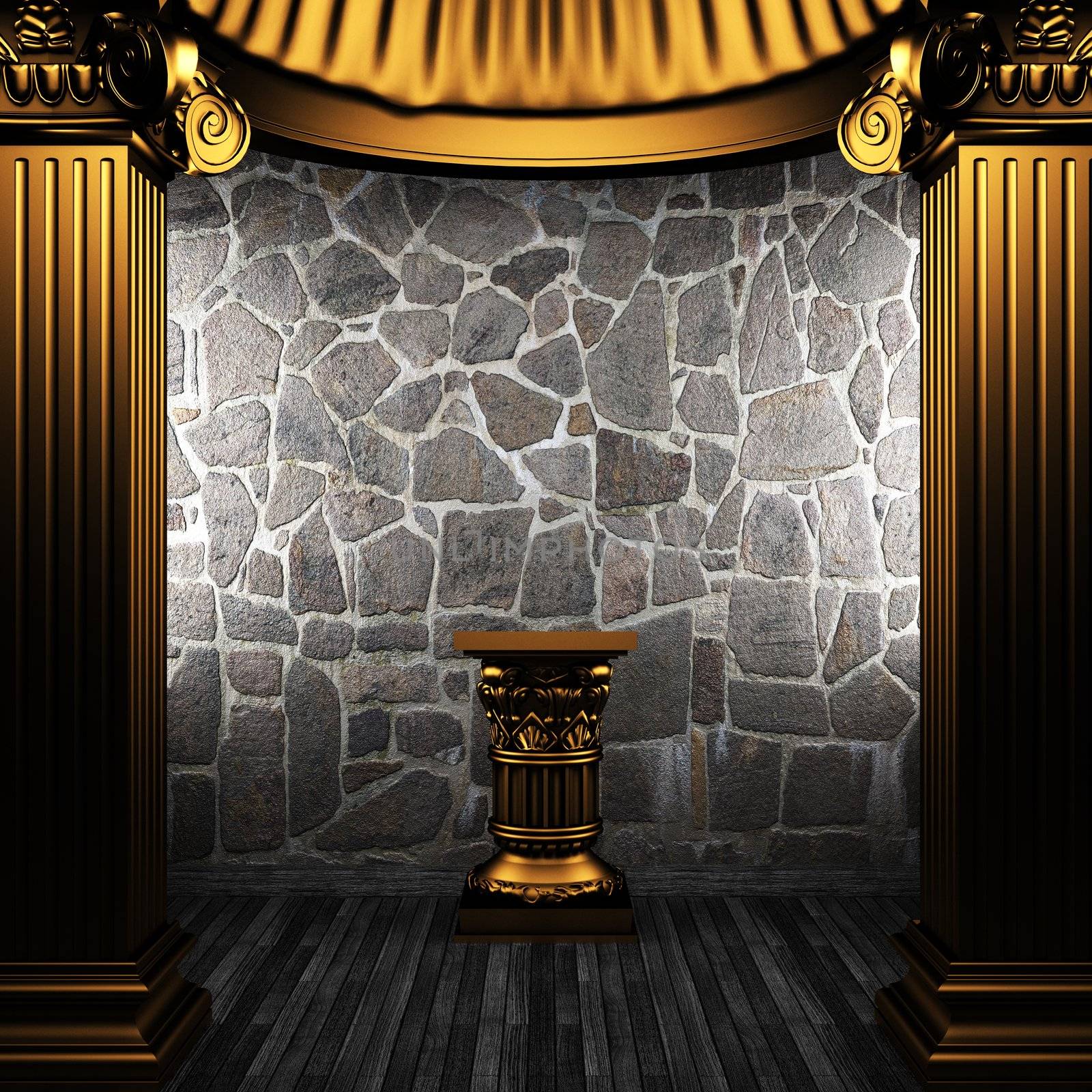 bronze columns and pedestal made in 3D