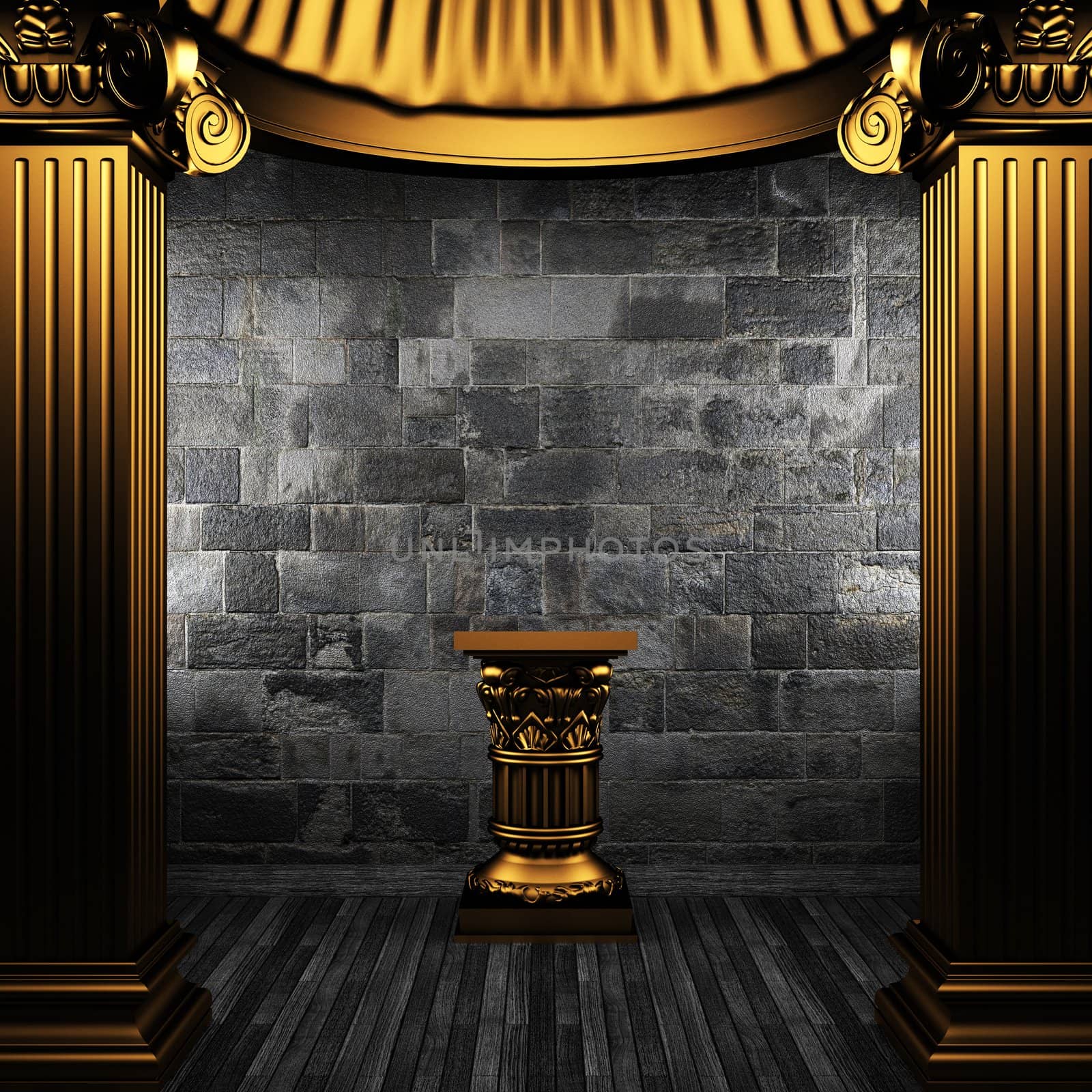 bronze columns and pedestal made in 3D