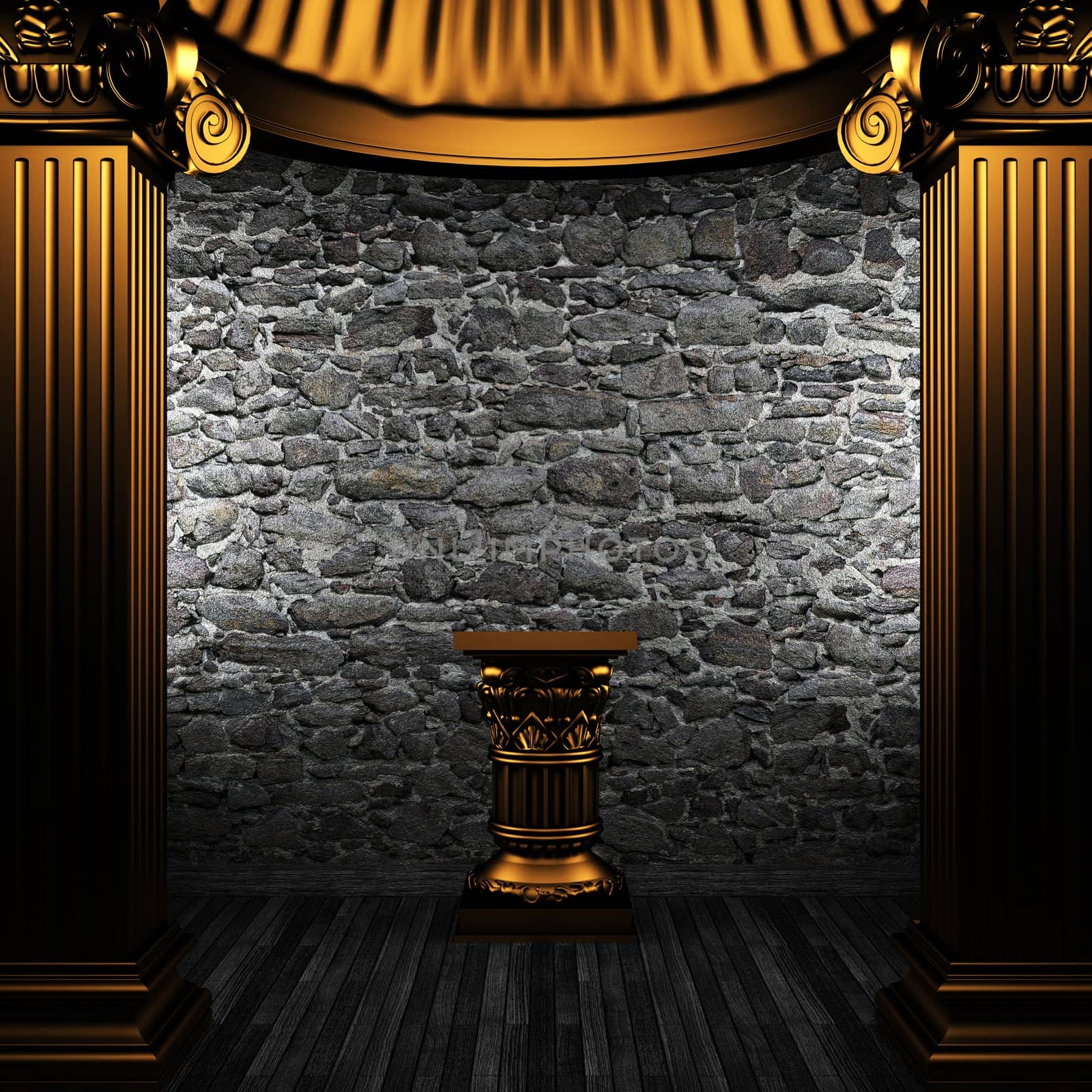 bronze columns and pedestal made in 3D