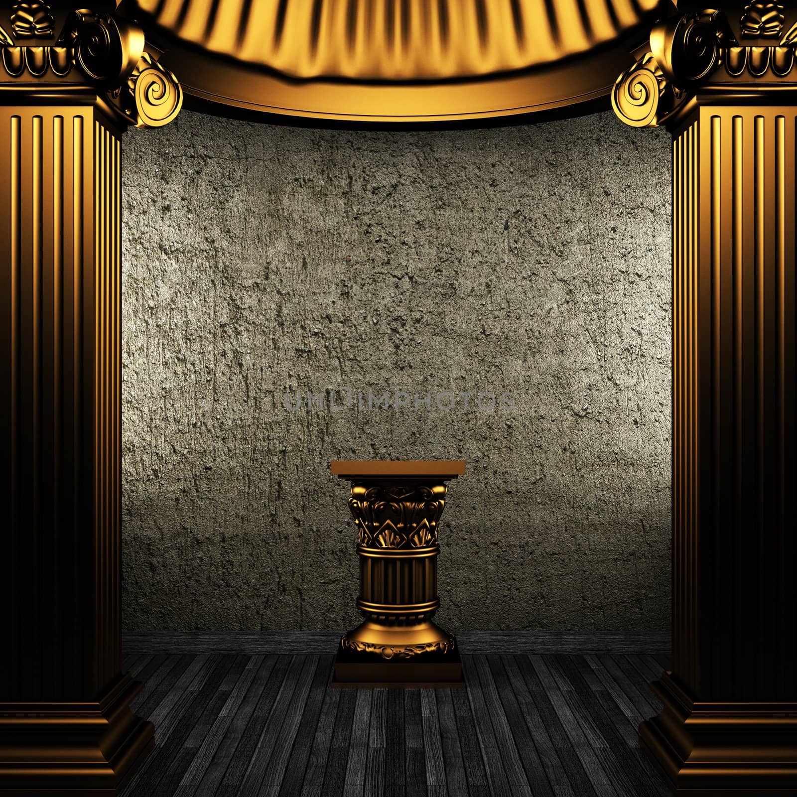 bronze columns and pedestal made in 3D