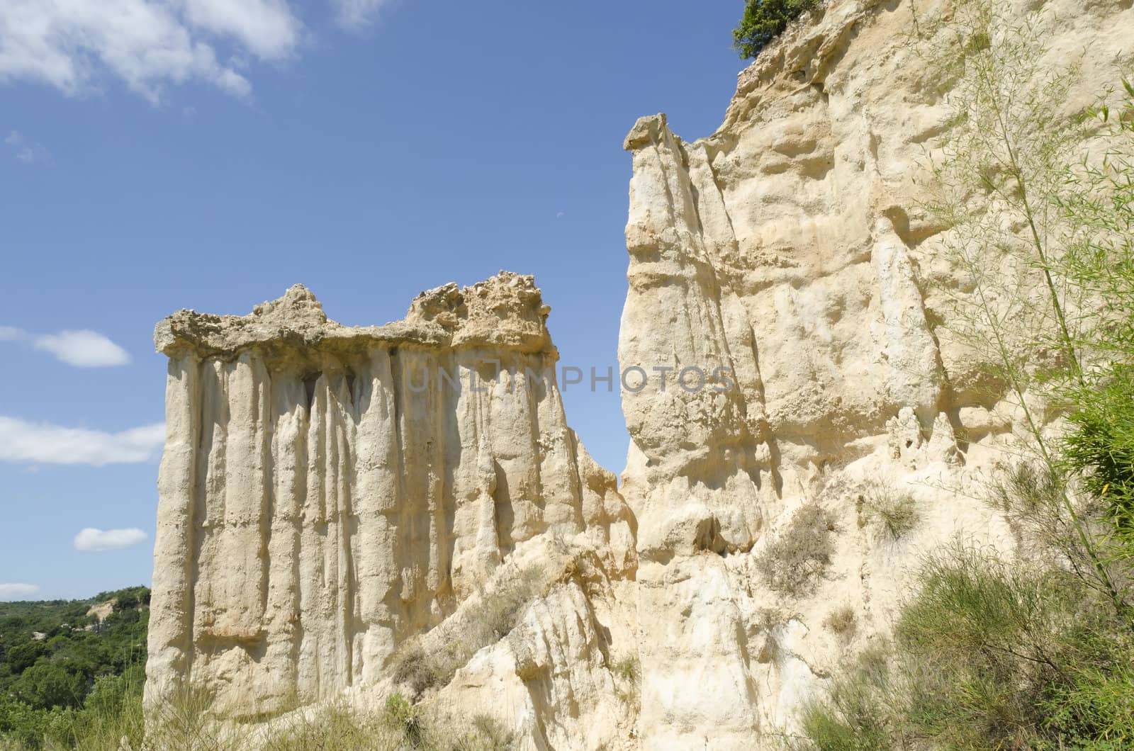 geological erosion, canyon in south of France