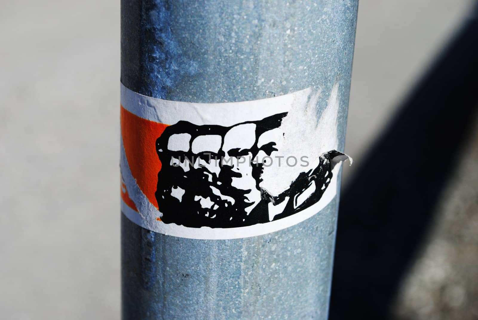 A communist propaganda sticker.