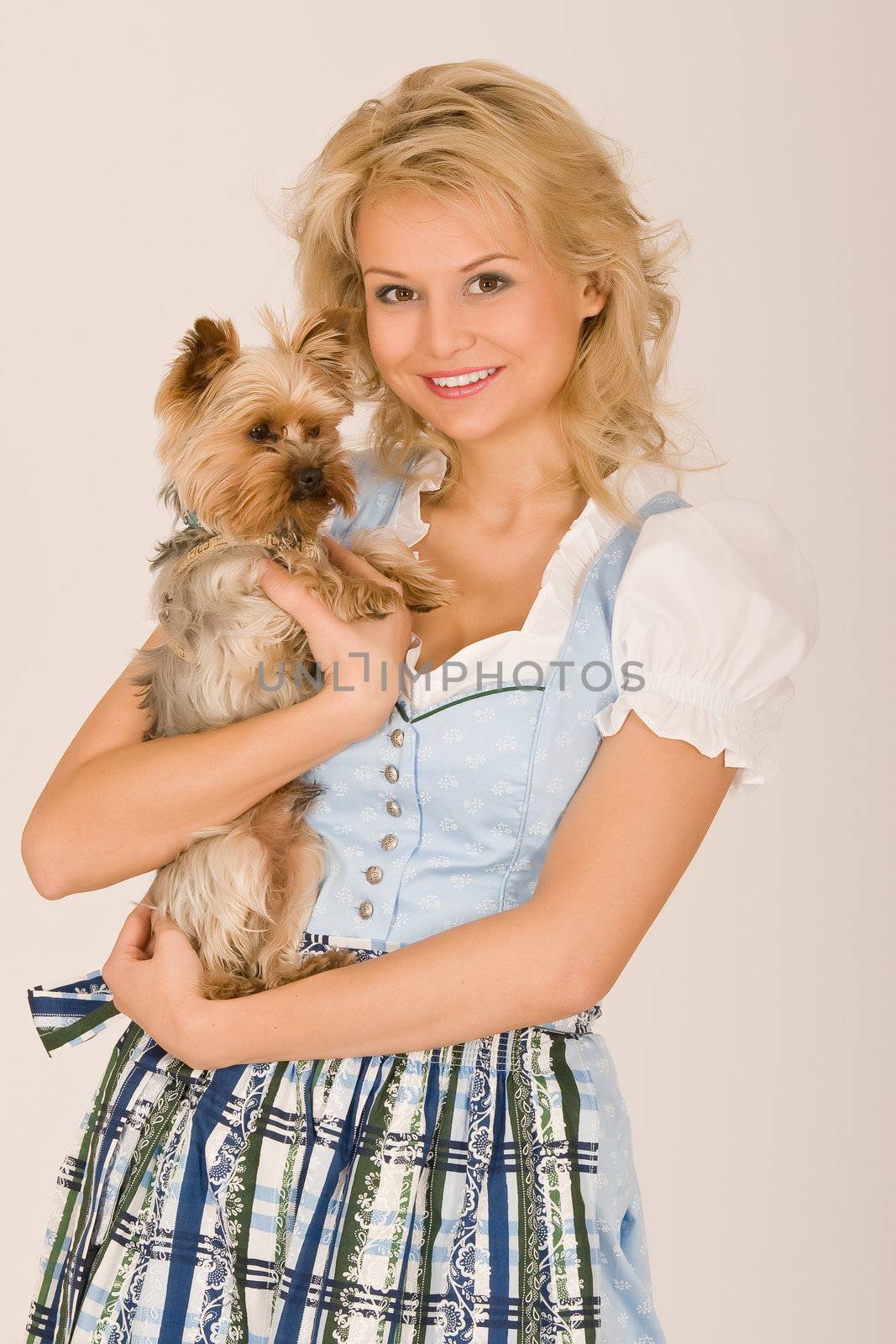 Woman and dog by STphotography