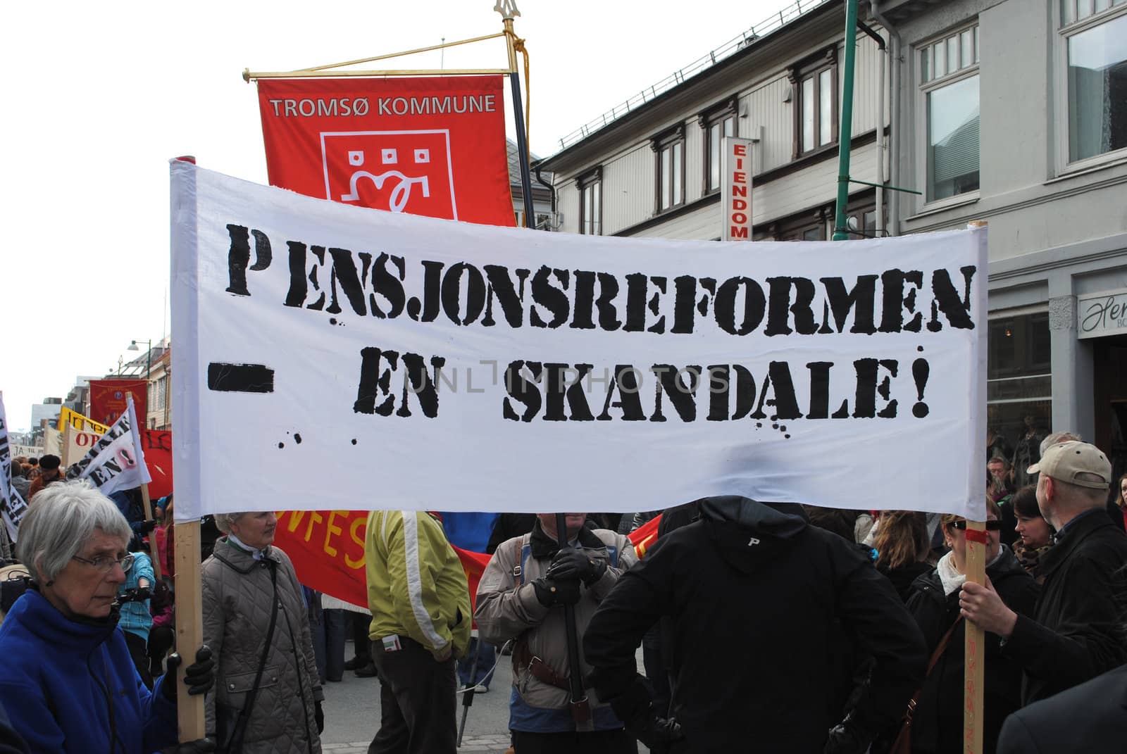 Trade unionists protesting the norwegian pension reform.