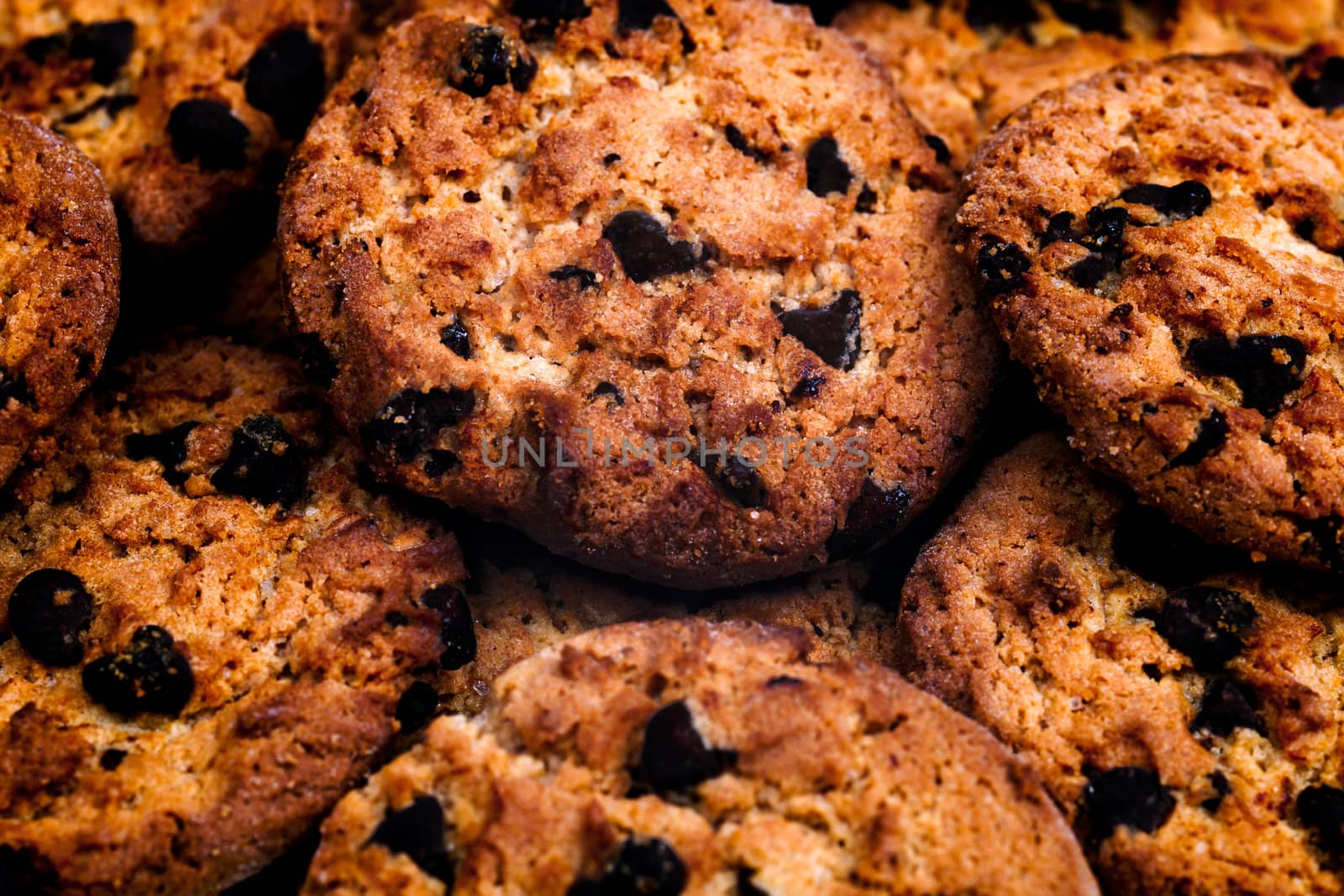 Lot of tasty chocolate cookies