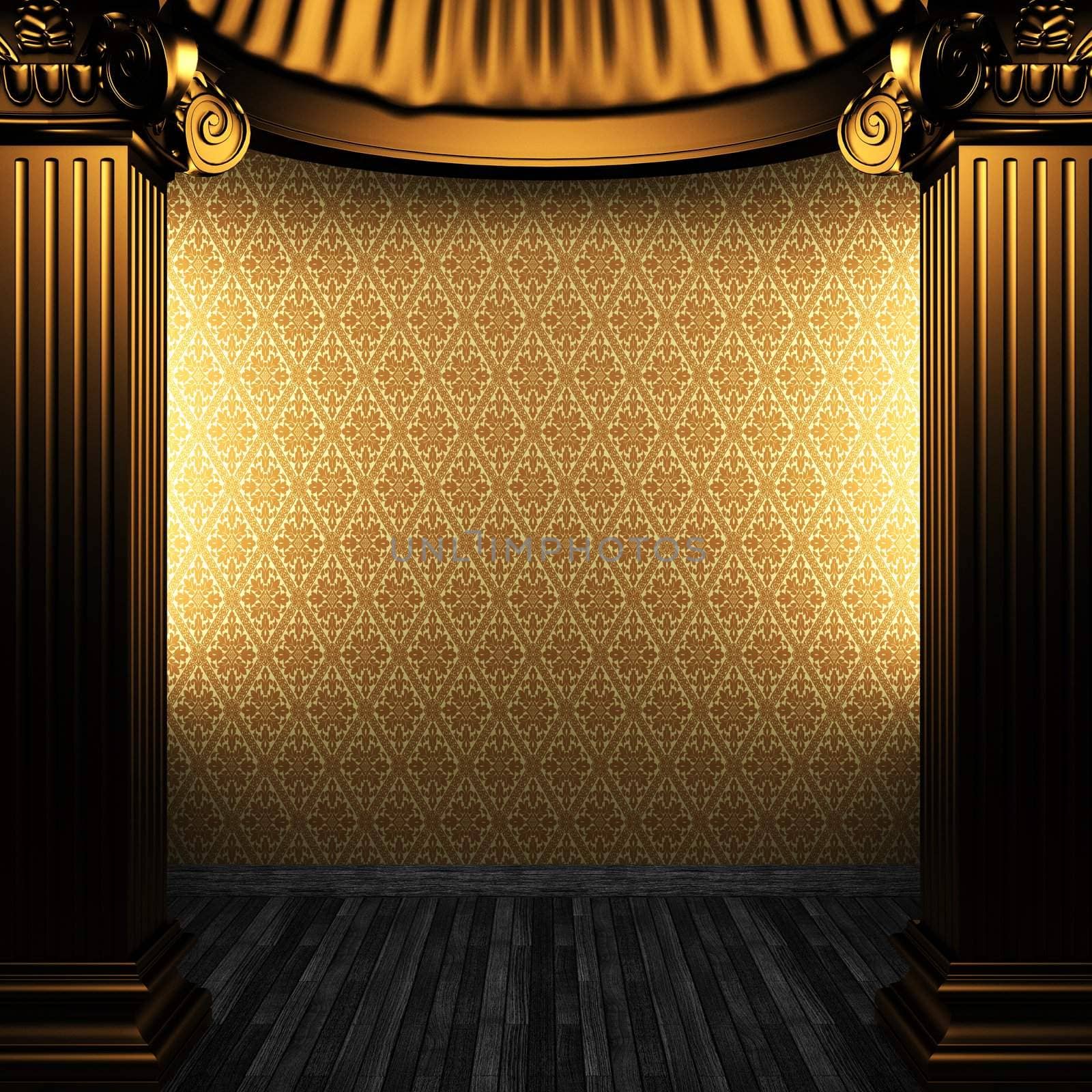 bronze columns and wallpaper by icetray