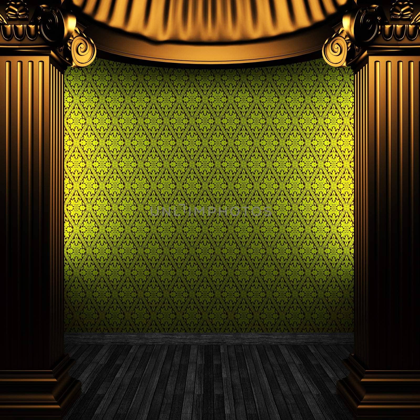 bronze columns and wallpaper by icetray