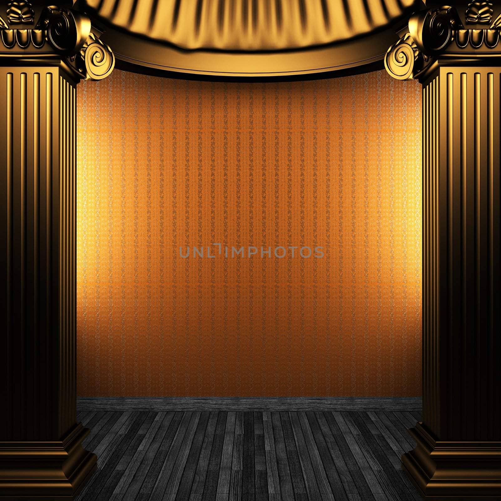 bronze columns and wallpaper by icetray