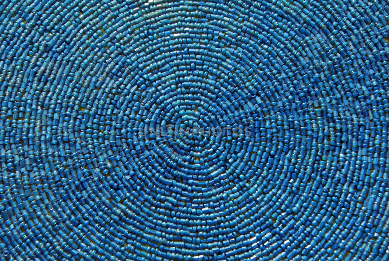 Indian fabric design with blue beads texture 