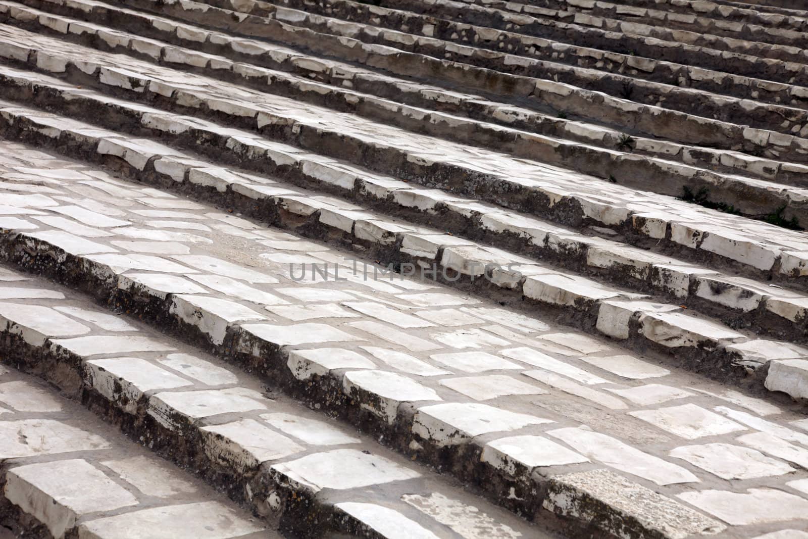 Stone stairs in front of the amphitheater in El-Jem, Tunisia