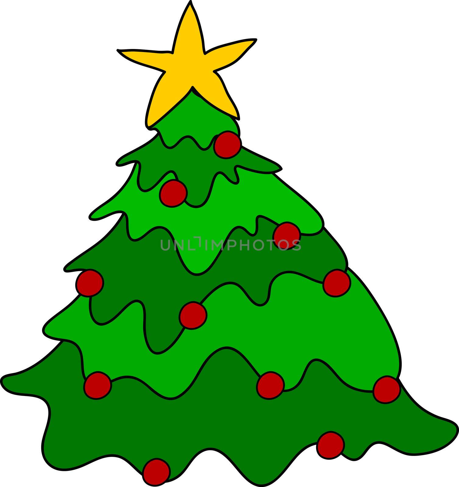 Cartoon christmas tree by peromarketing