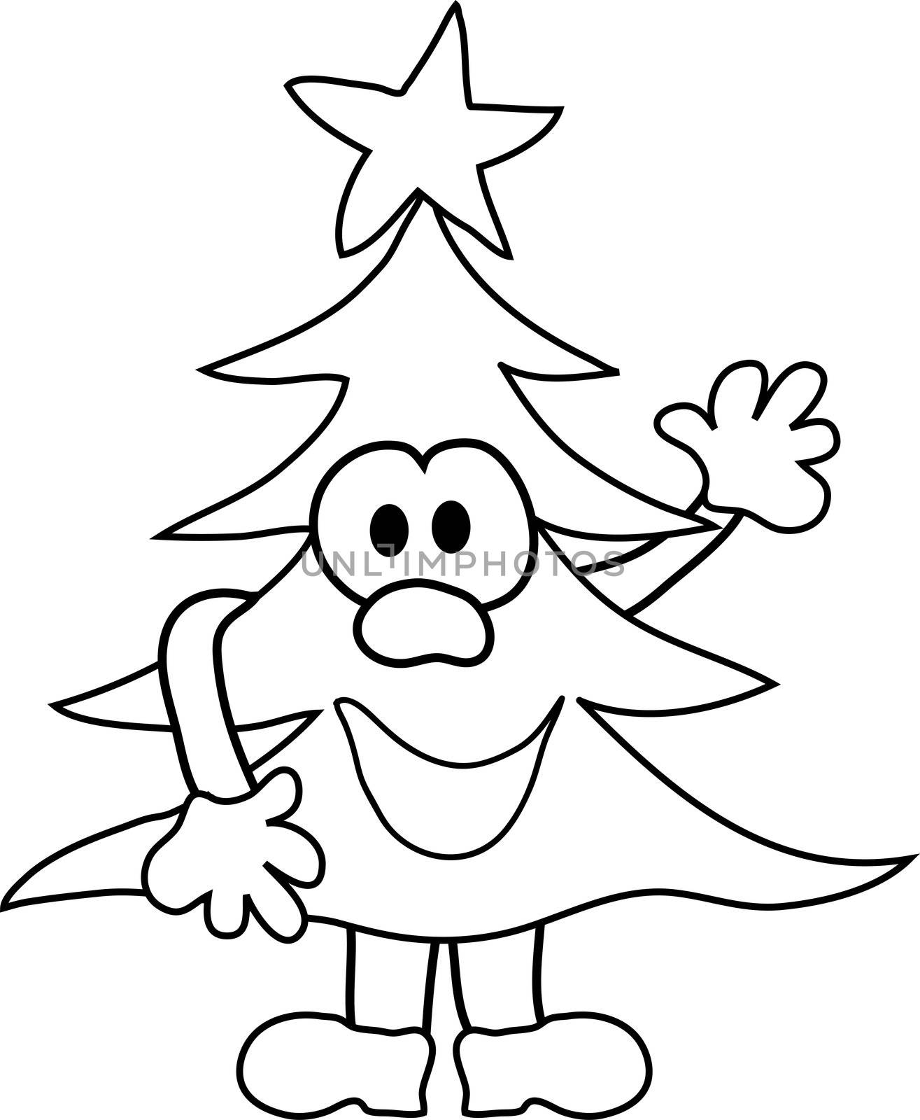 Cartoon christmas tree by peromarketing