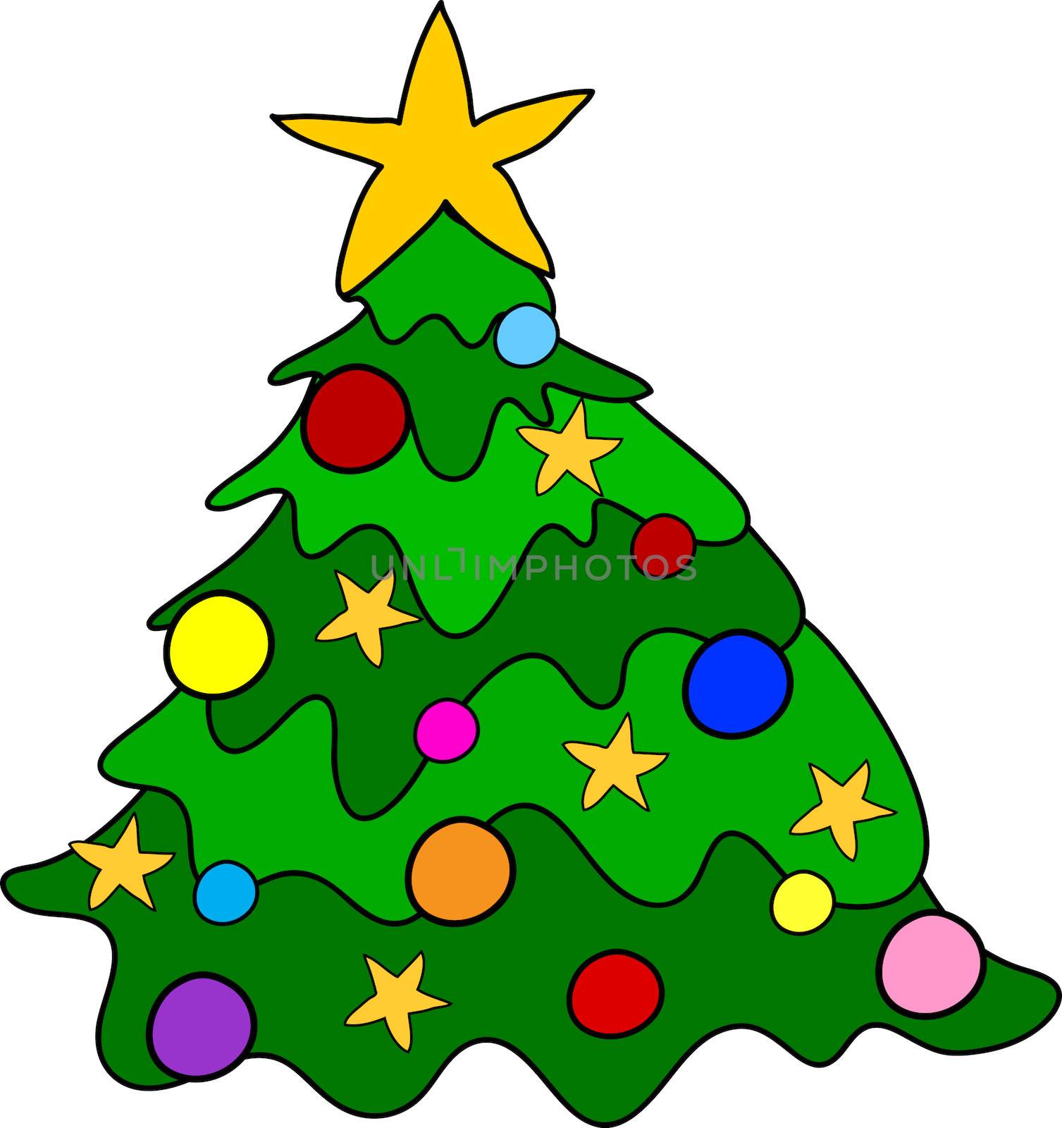 Cartoon christmas tree by peromarketing