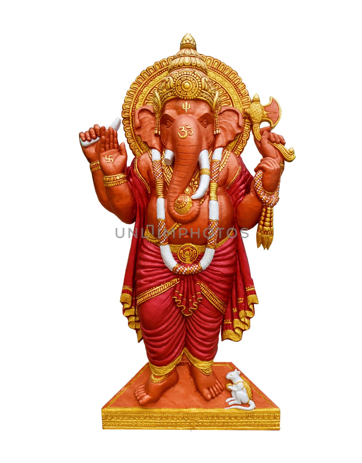 Elephant god ,Hindu,on white background