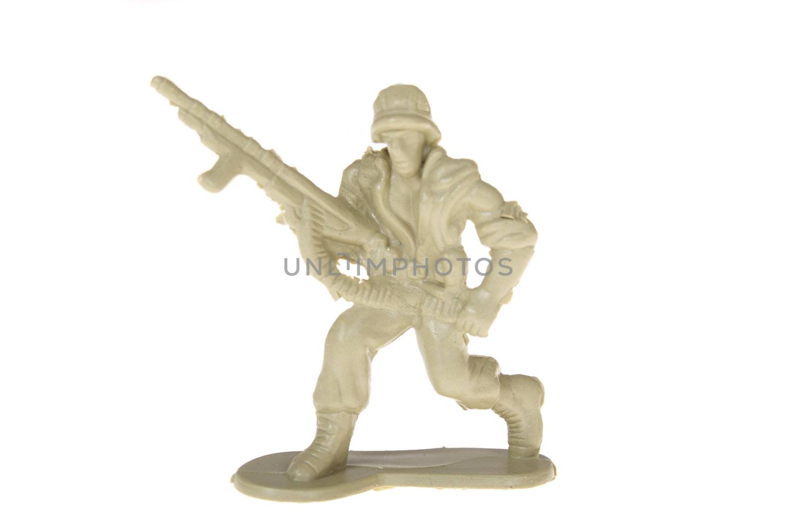 plastic toy soldier photo on the white background