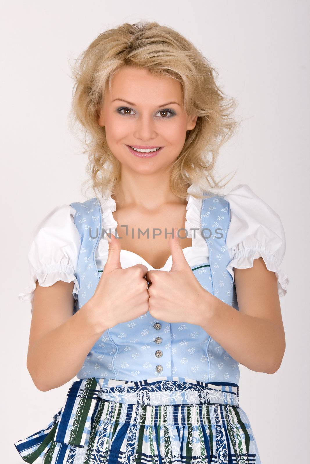 Bavarian Dirndl dress blonde with positive radiation