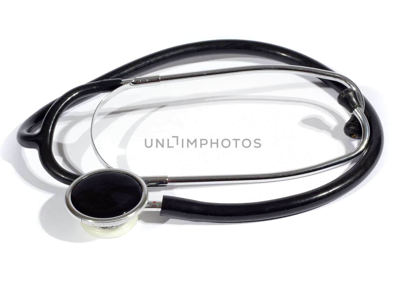 Stethoscope medical tool photo on the white background