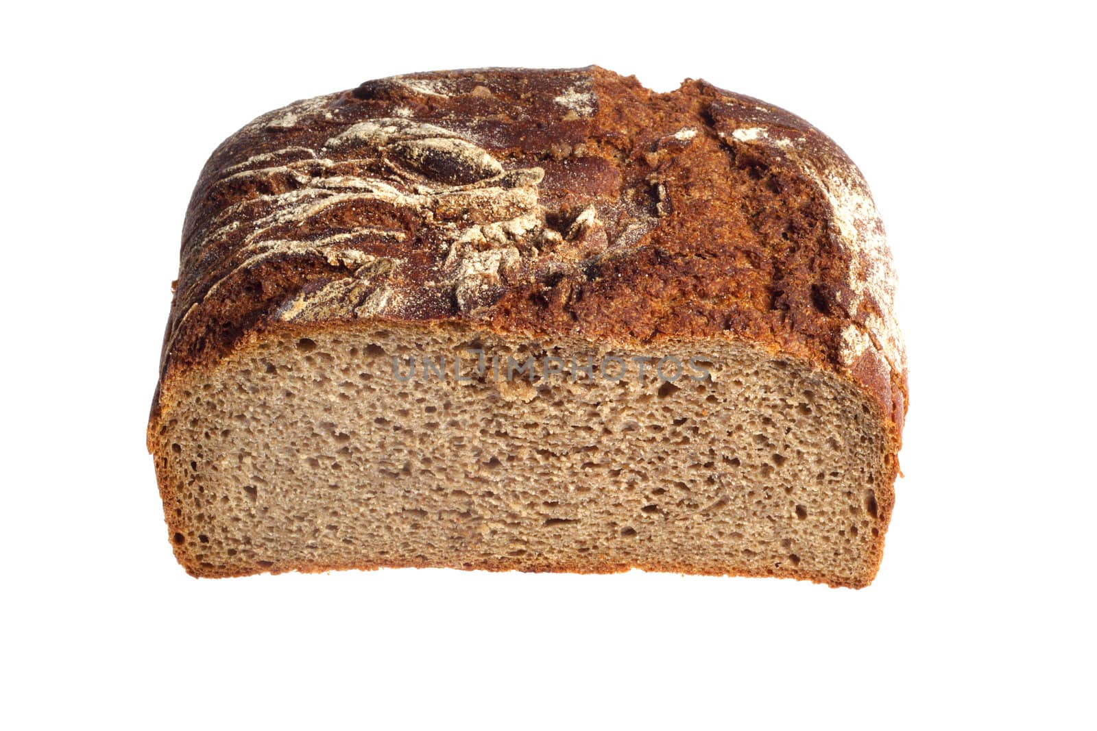 bread loaf, photo on the white background 