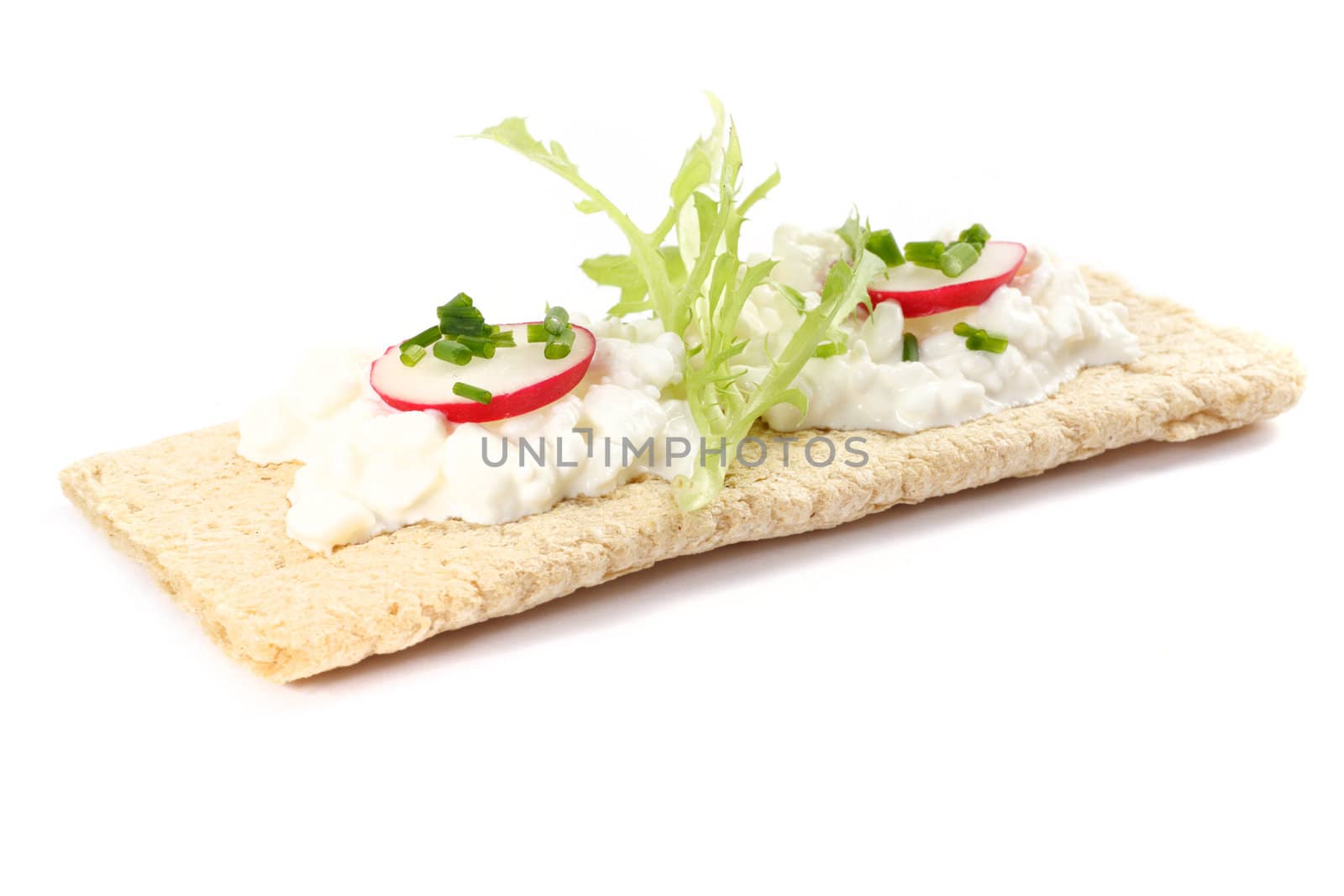  Dietetic sandwich, photo on the white background