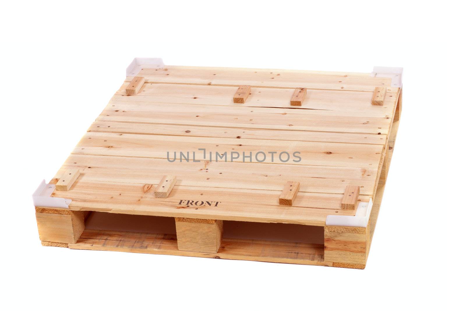 wooden shipping pallet,photo on the white background