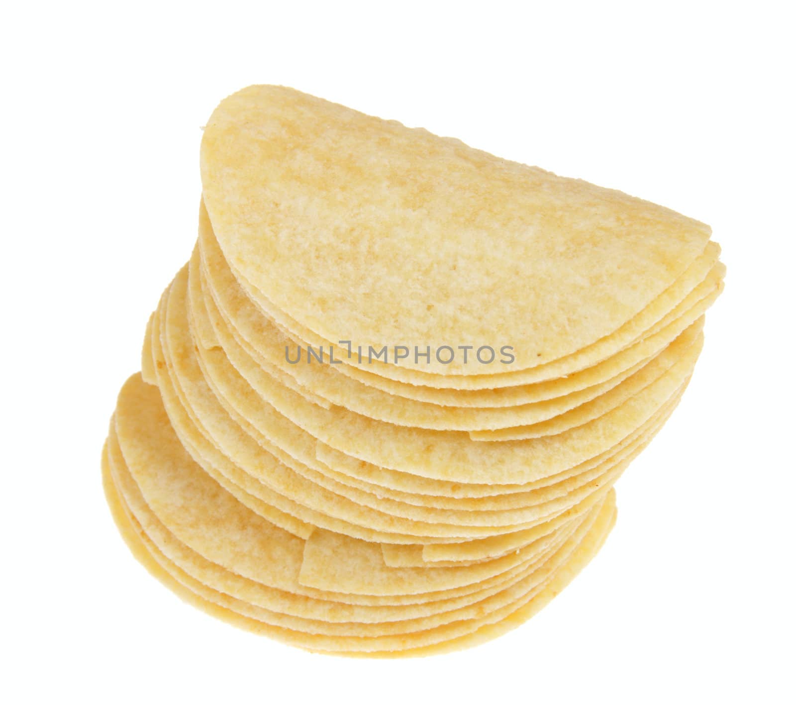 slices of potato chips, photo the white background