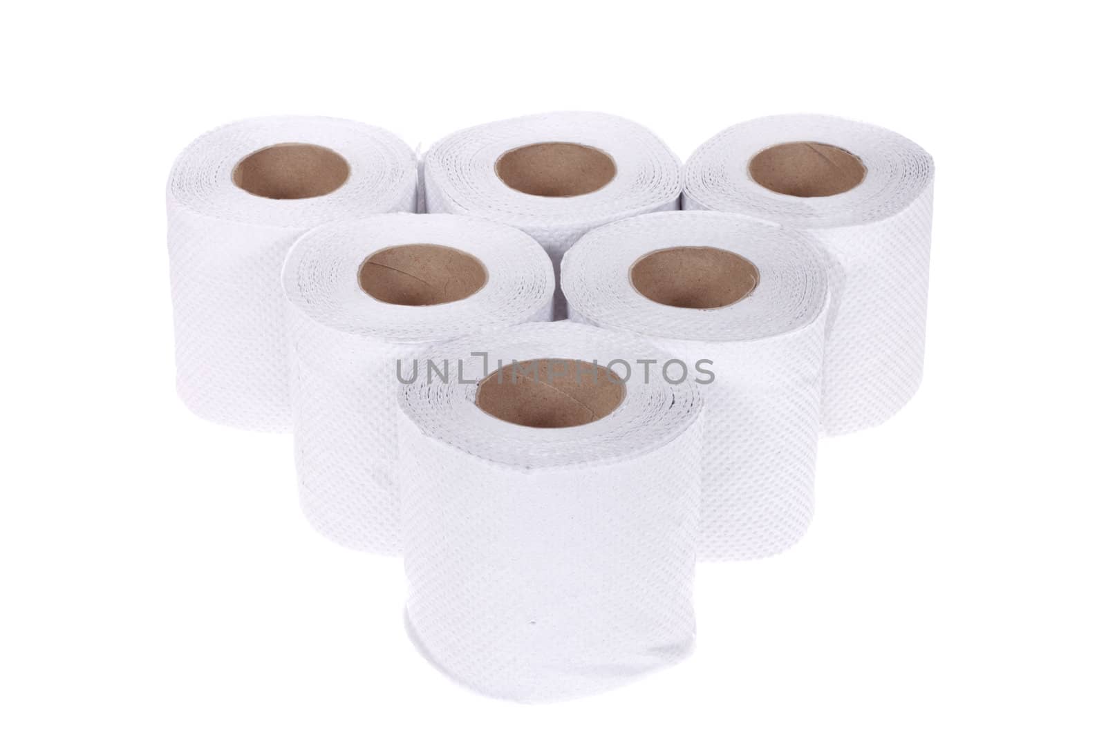 Toilet paper, photo on the white background