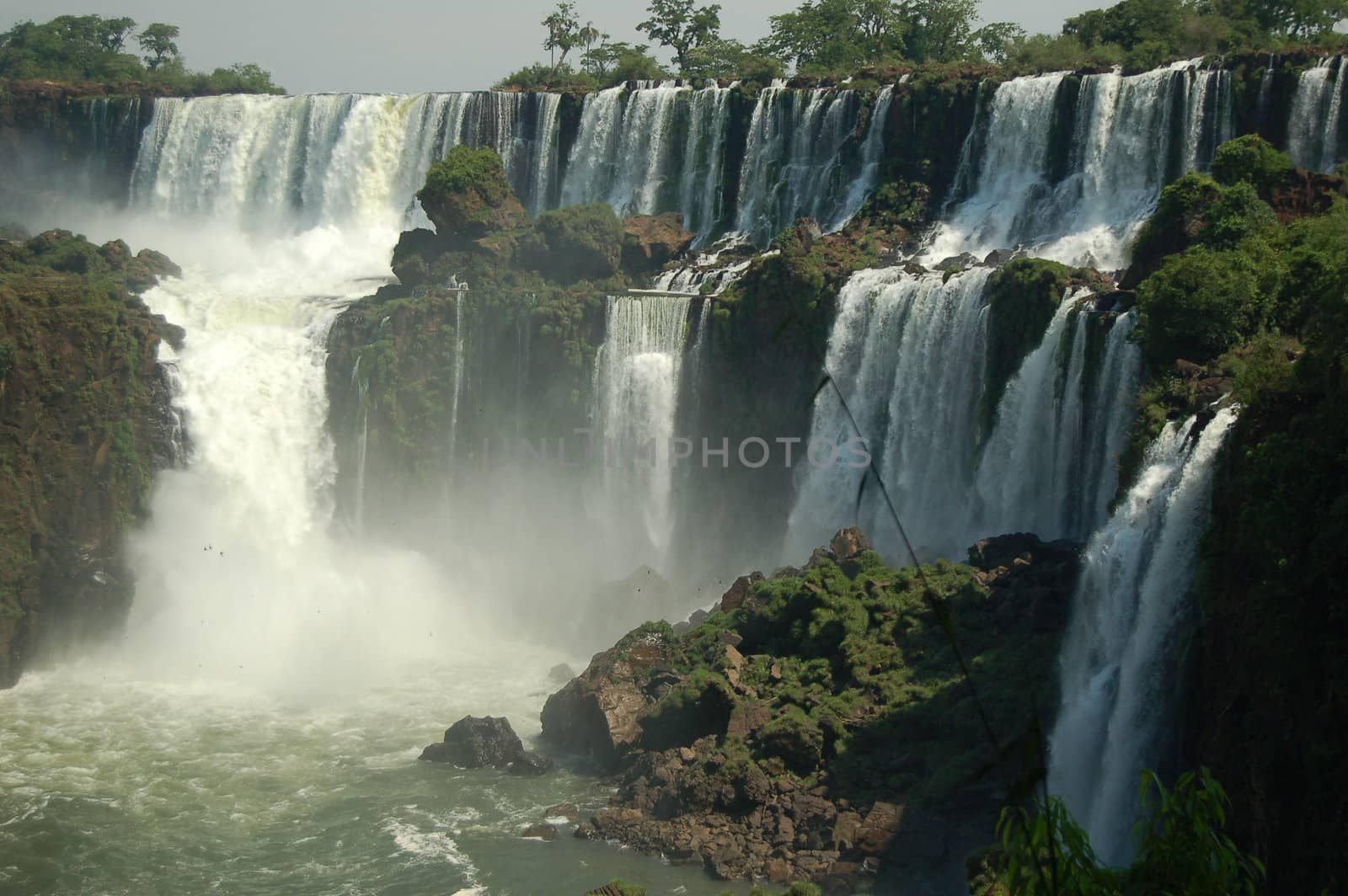 Massive waterfalls at Iguazu national park